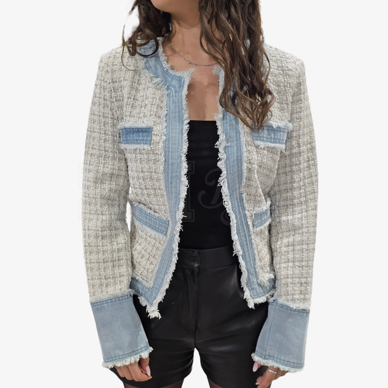 GIACCA SEM BRENDA CHANELLINA BOUCLÈ EFFETTO FRANGIATO LUREX