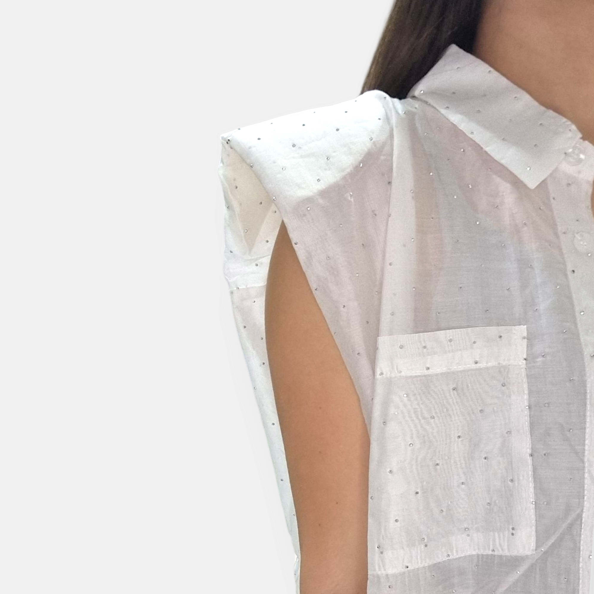 COORDINATO CAMCAMICIA SMANICATO SPALLINE IMB. E SHORT STRASS
