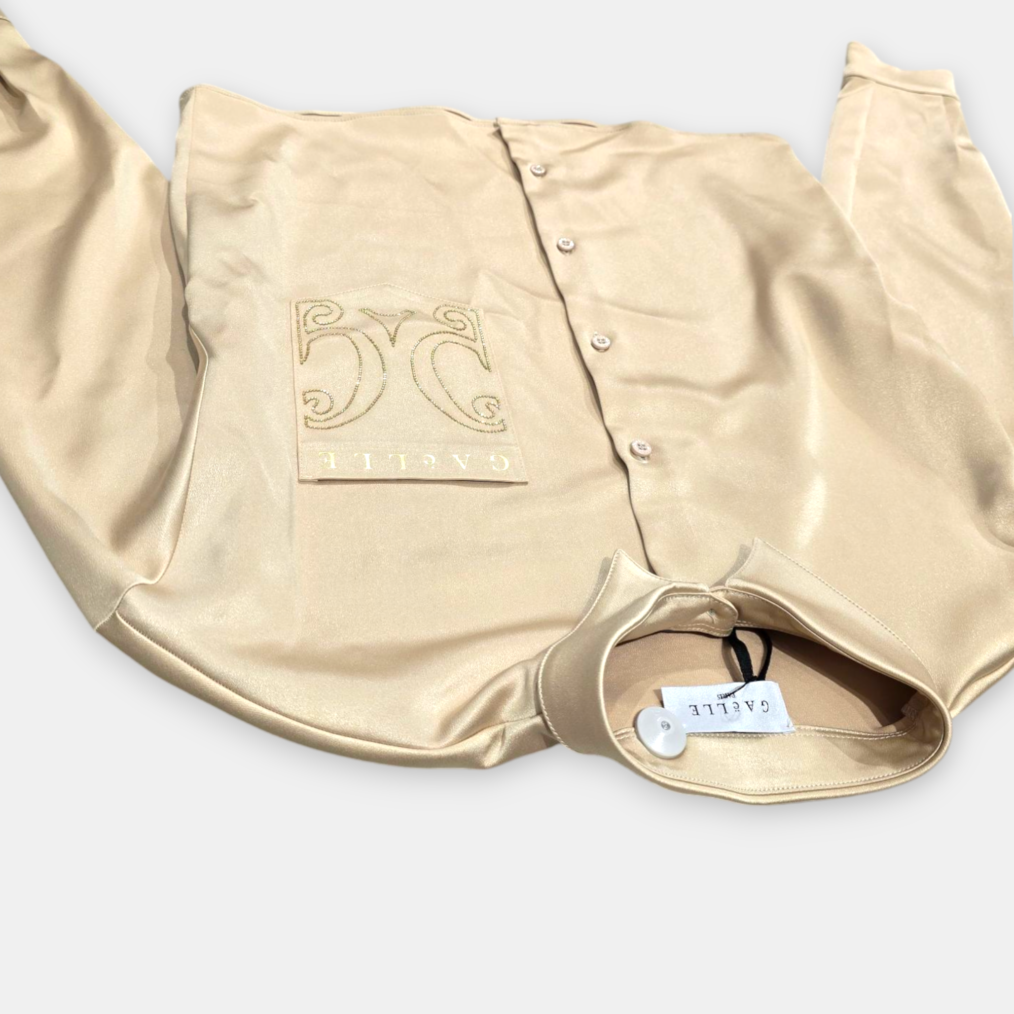 CAMICIA CROP GAELLE STRASS PLUS COLLO MANICA