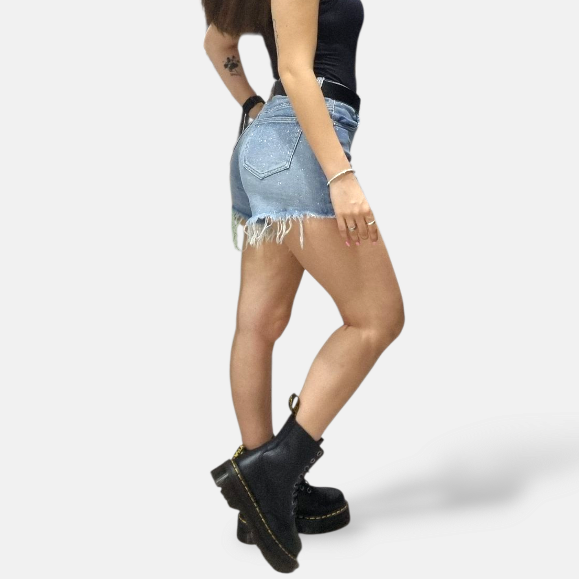 SHORT SEM CHIARA PANTALONCHINO F.STRAPPATO STAMPA LUREX