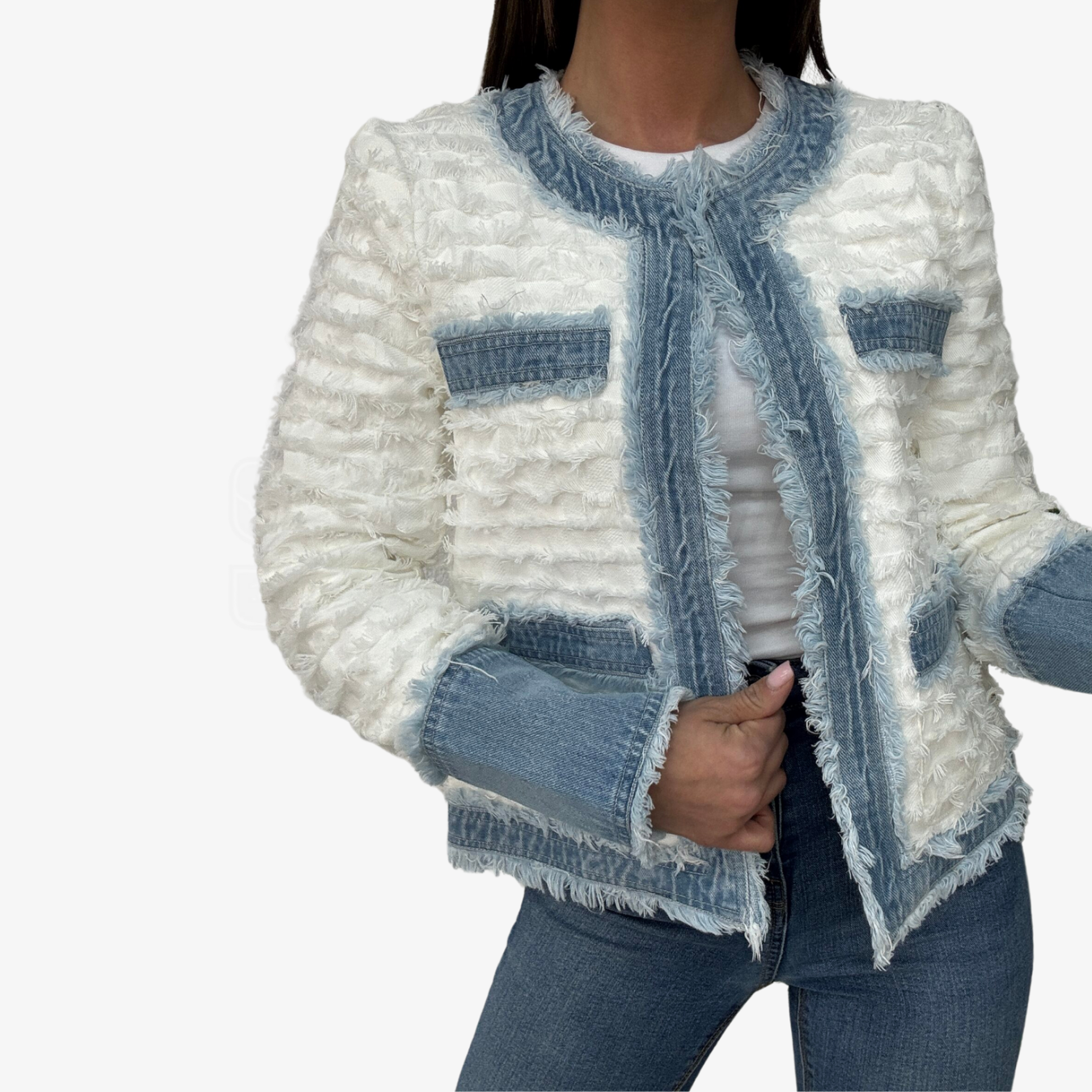 GIACCA SEM BRENDA CHANELLINA BOUCLÈ EFFETTO FRANGIATO