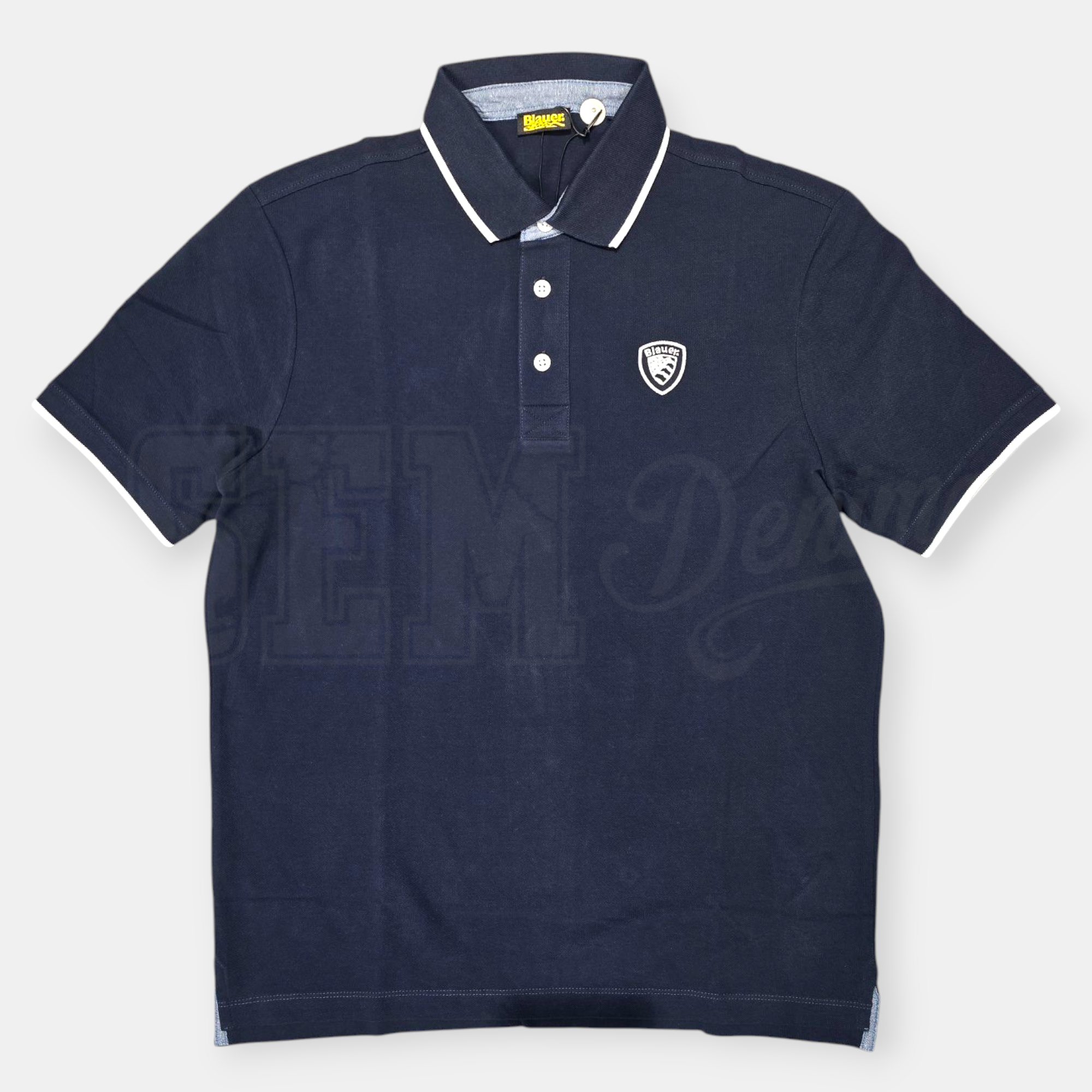 POLO BLAUER DAMON MC COLLO CONTRASTO