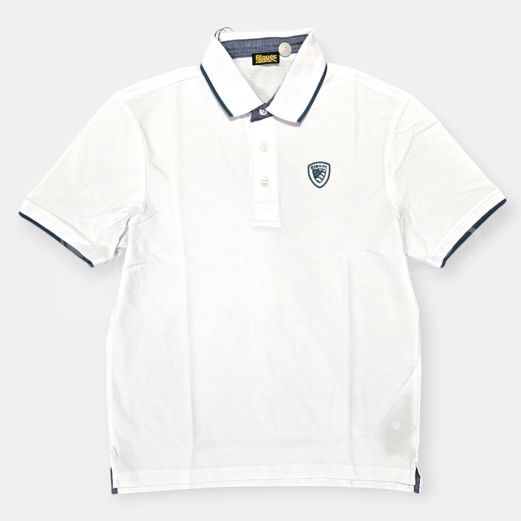 POLO BLAUER DAMON MC COLLO CONTRASTO