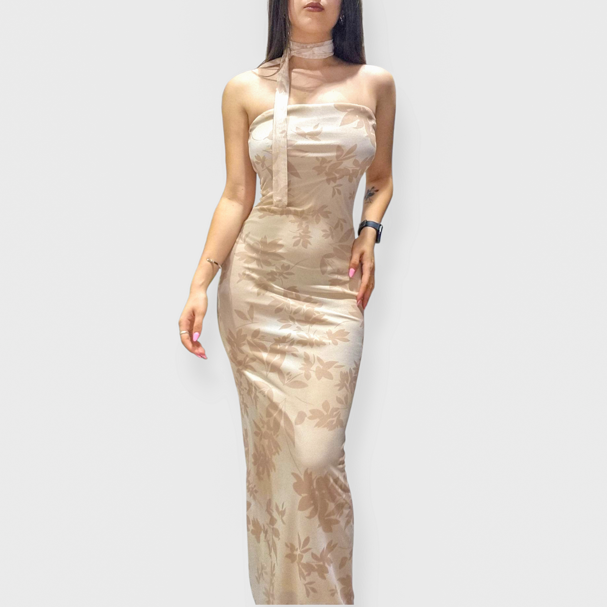 ABITO FASCIA VELO TULLE FASCIA VELATO COMBO IN FANTASIA