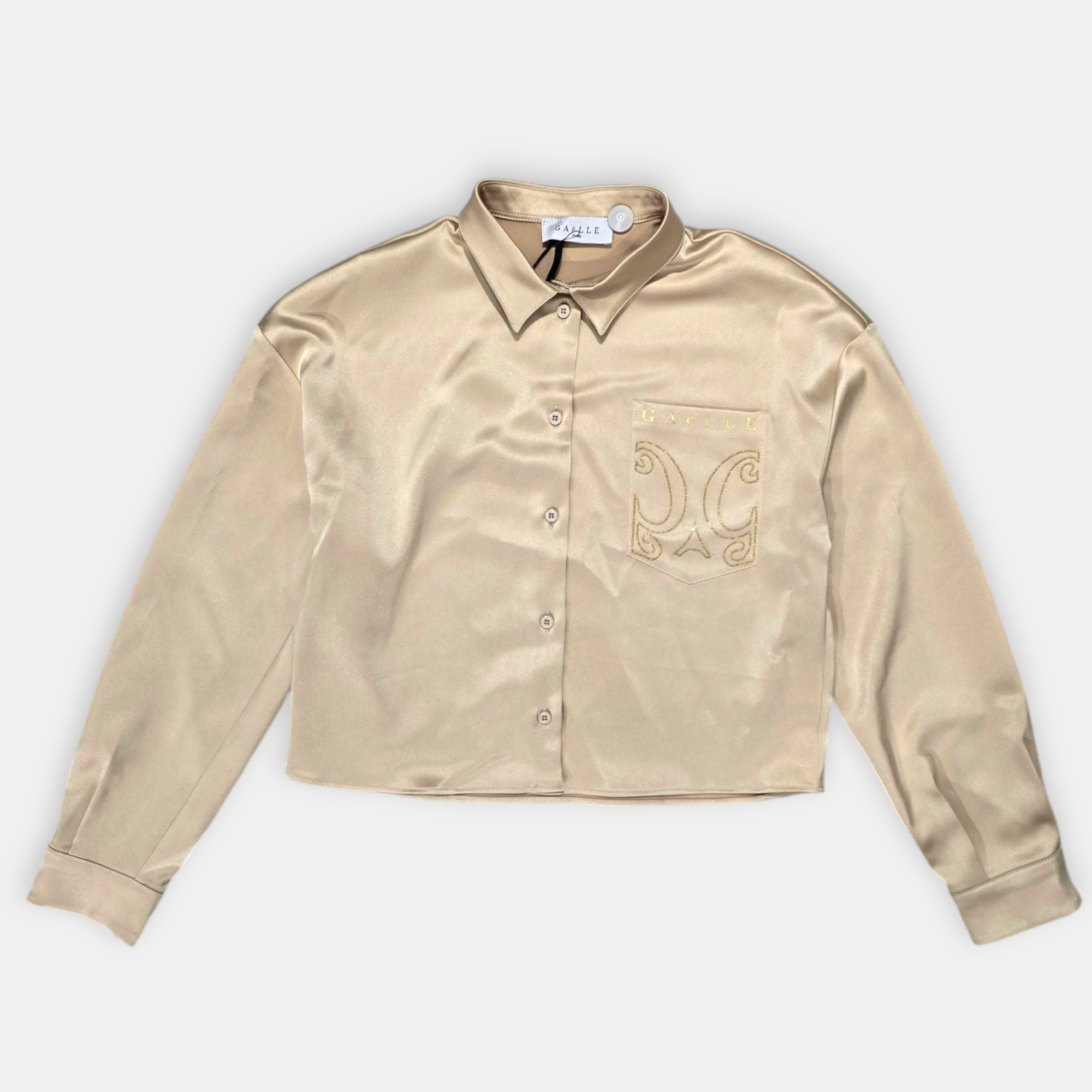 CAMICIA CROP GAELLE STRASS PLUS COLLO MANICA