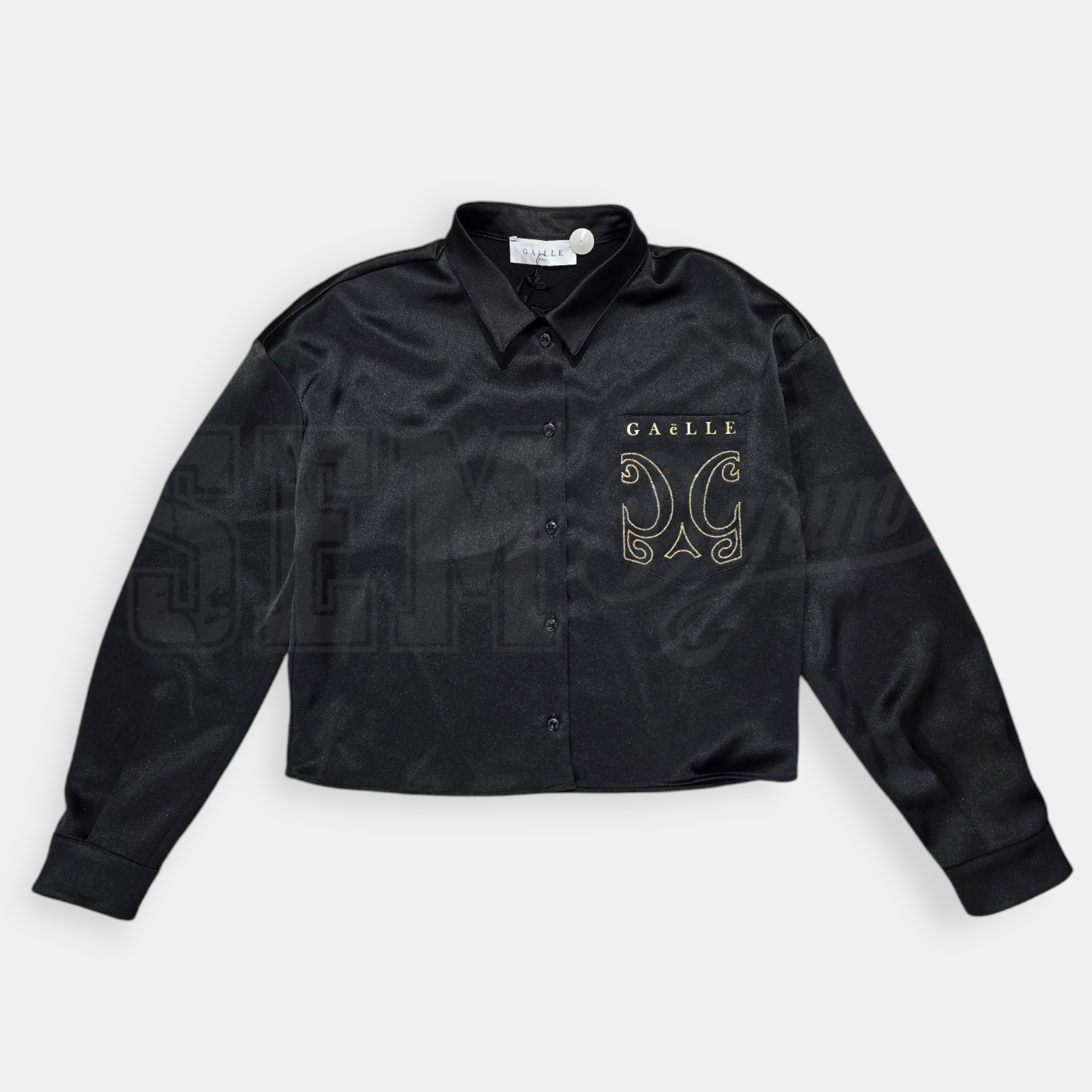 CAMICIA CROP GAELLE STRASS PLUS COLLO MANICA