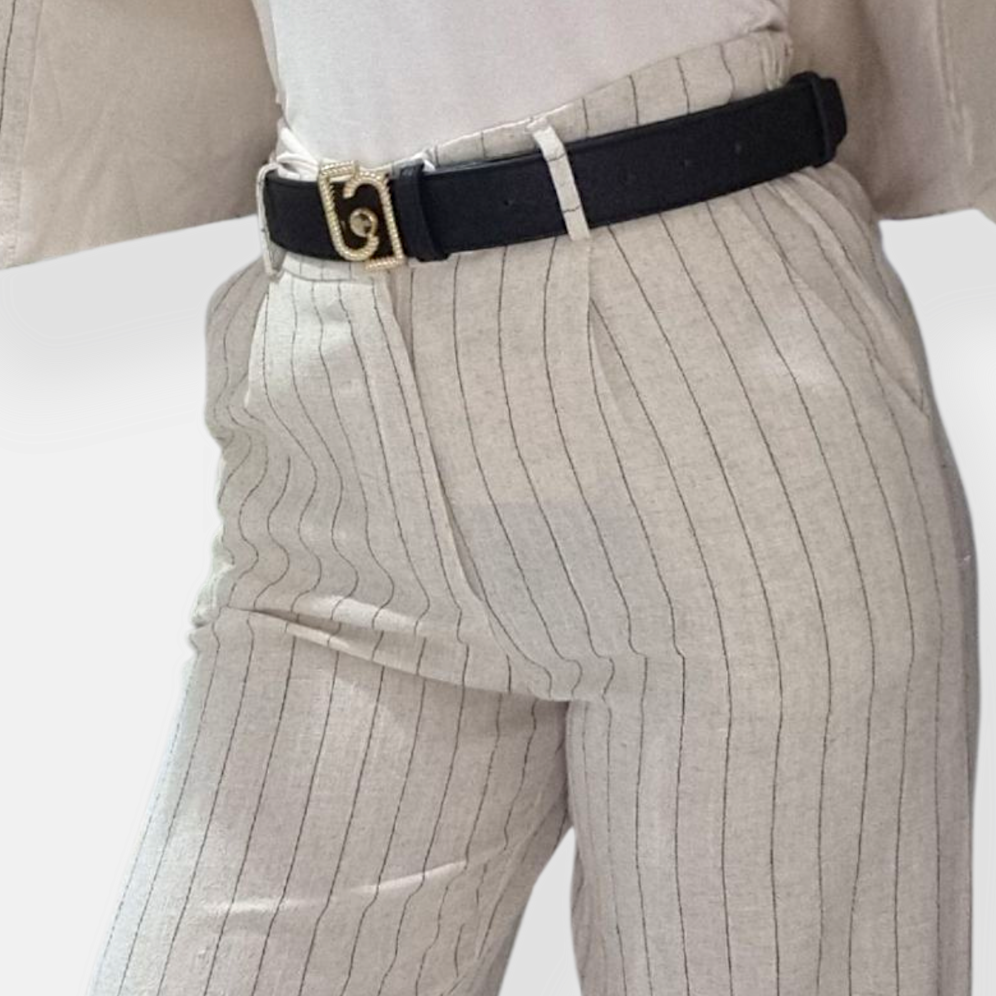 COORDINATO GILET E PANTALONE PALAZZO GESSATO