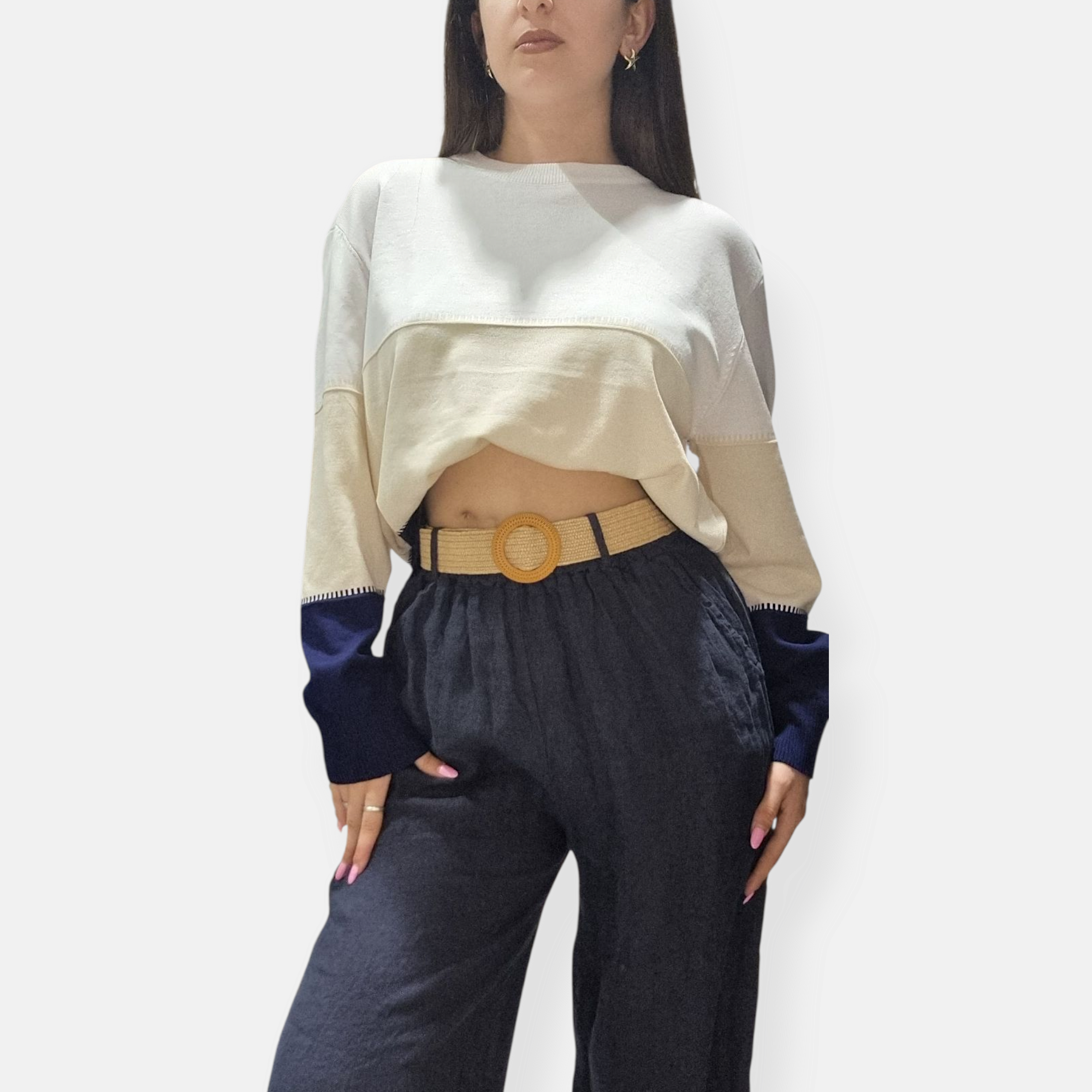 MAGLIA SEM ADELAIDE OVERSIZE TRICOLOR