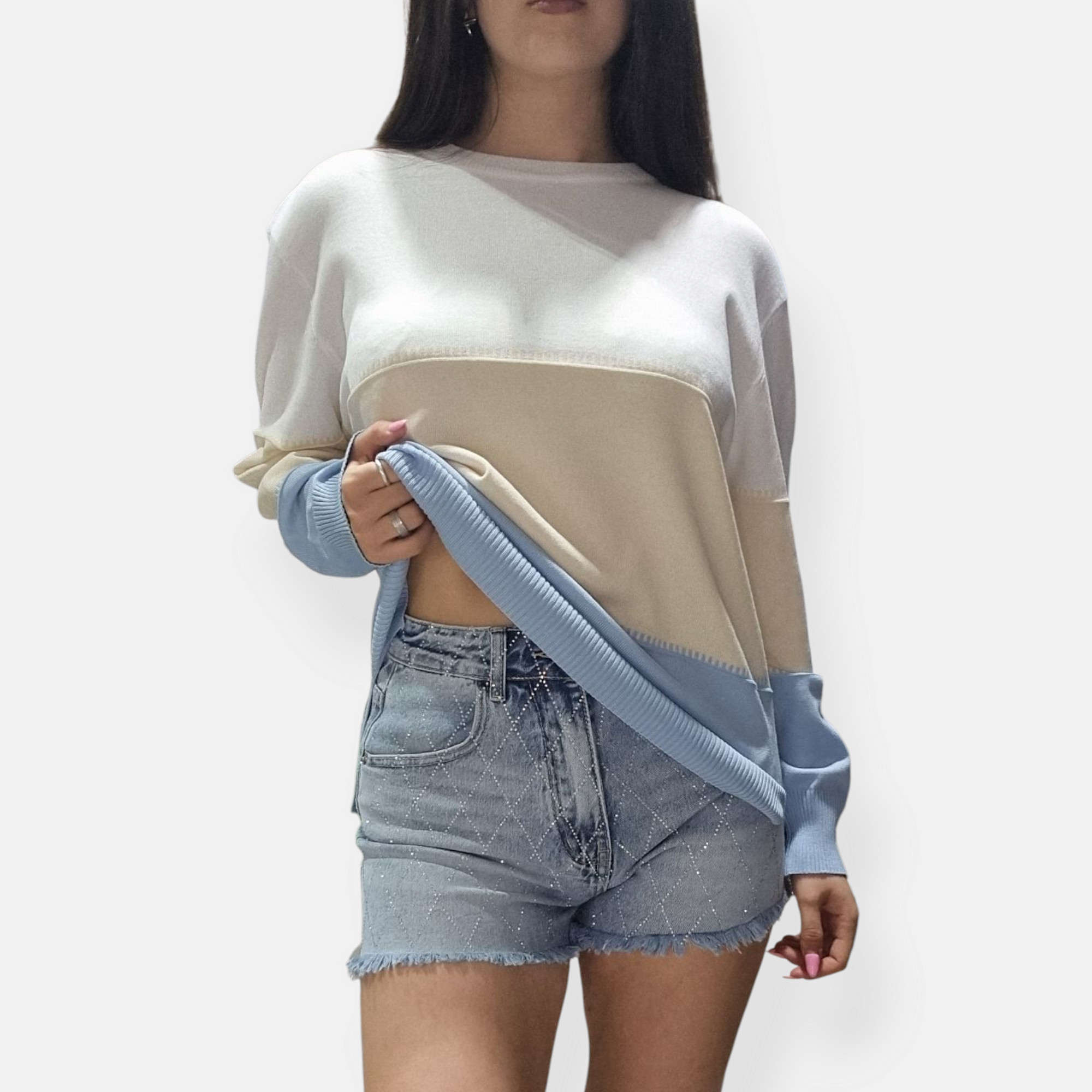 MAGLIA SEM ADELAIDE OVERSIZE TRICOLOR