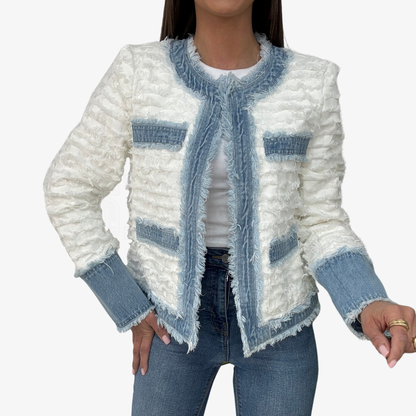 GIACCA SEM BRENDA CHANELLINA BOUCLÈ EFFETTO FRANGIATO