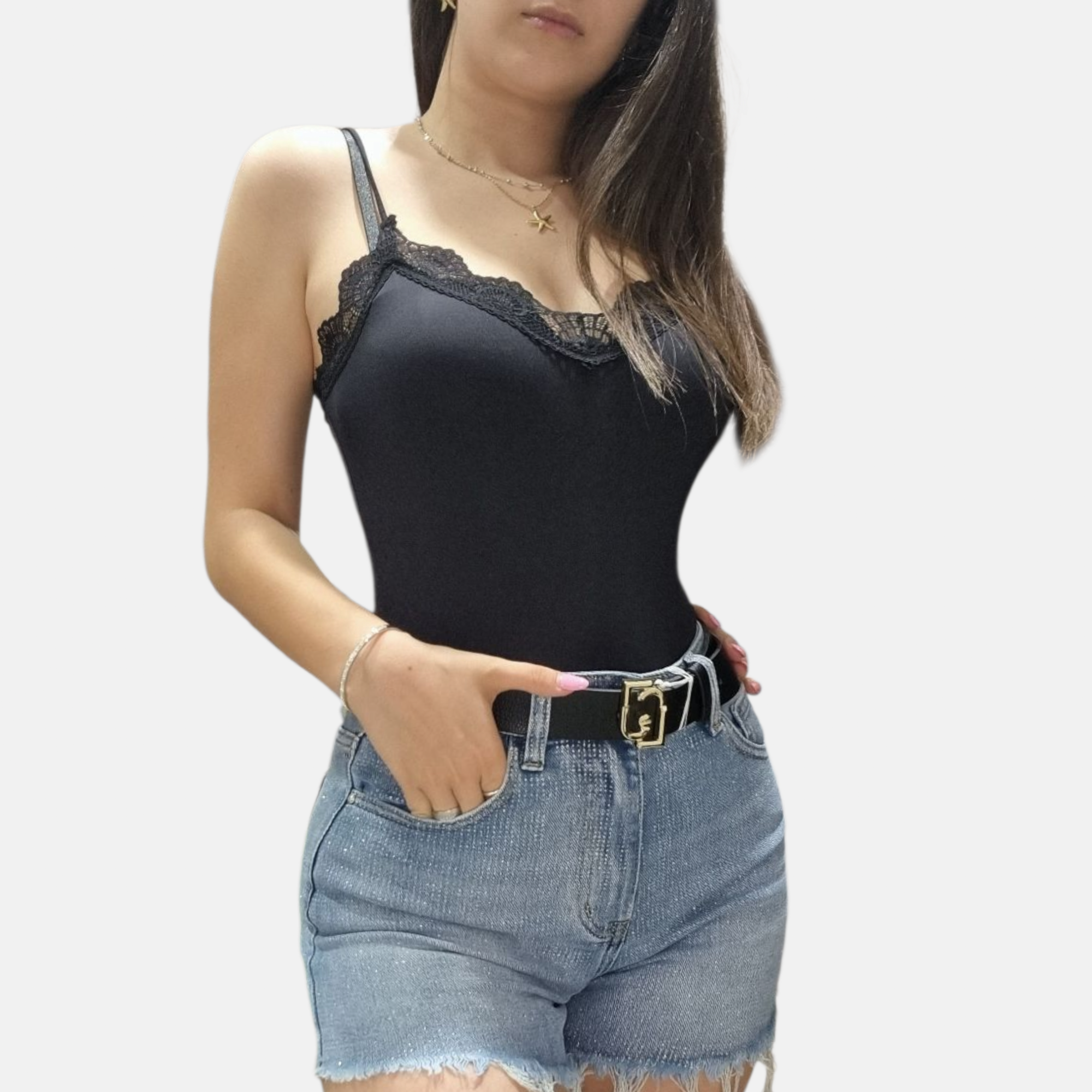 BODY CON SCOLLO IN PIZZO V