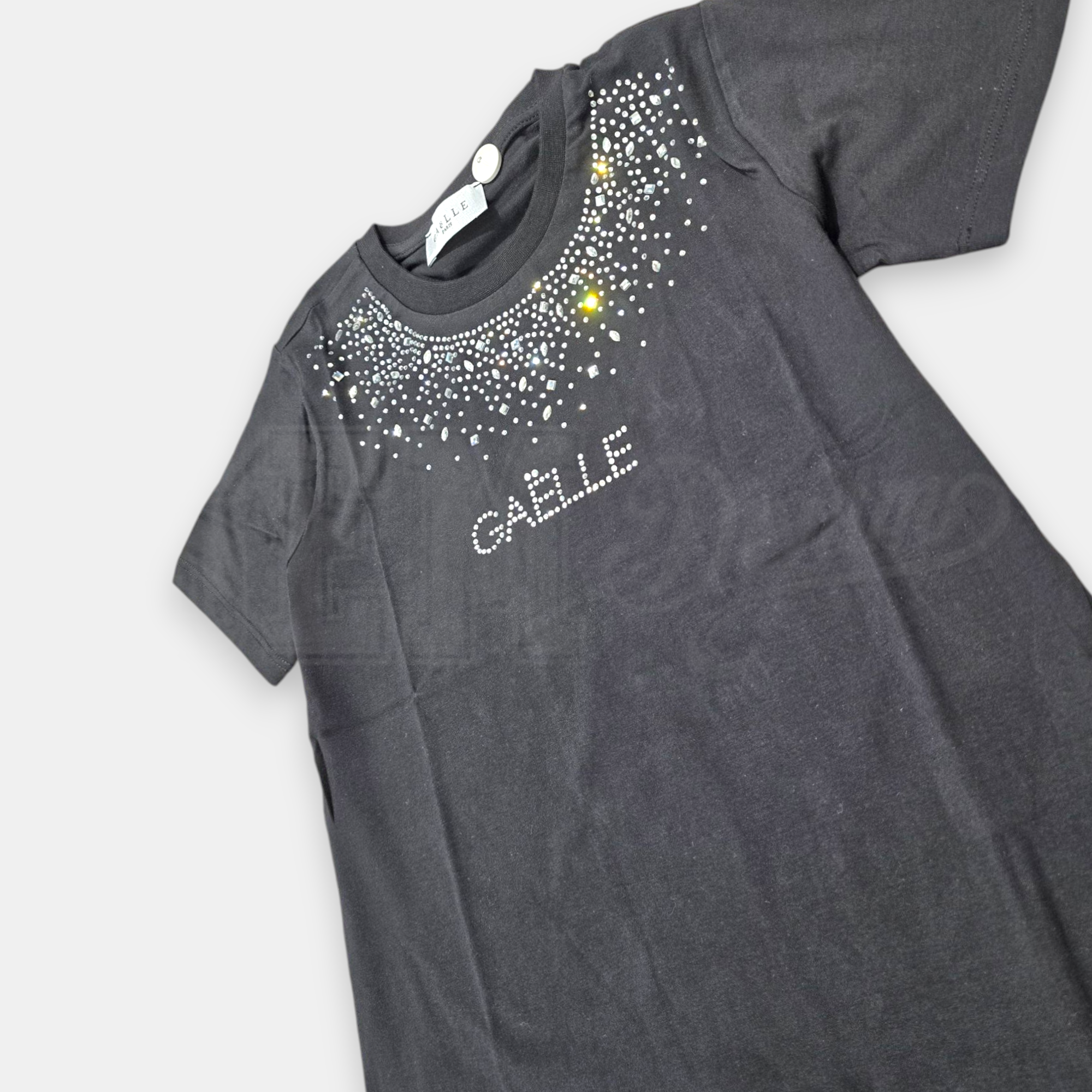 TSHIRT GAELLE STRASS PLUS COLLO