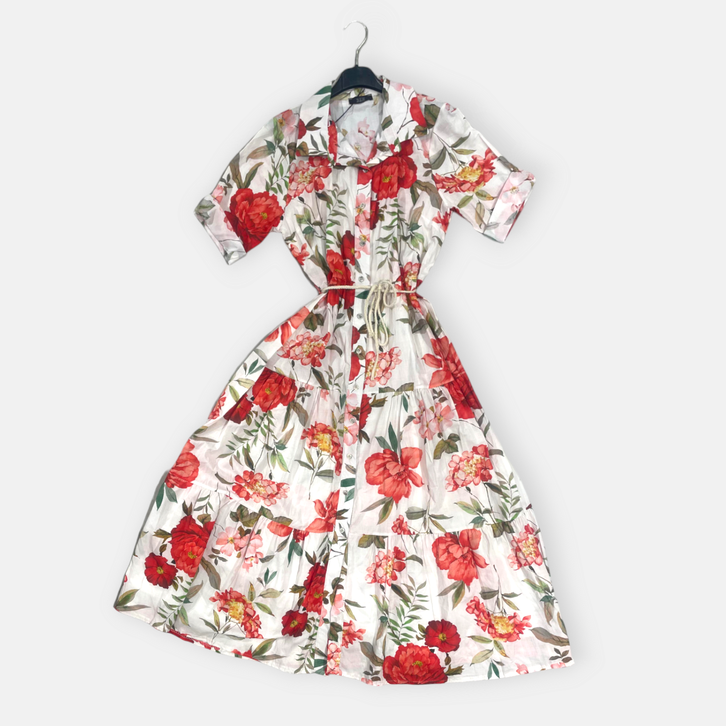 ABITO SEM IDIONA LUNGO COLLO CAMICIA MAN 3/4 COTONE