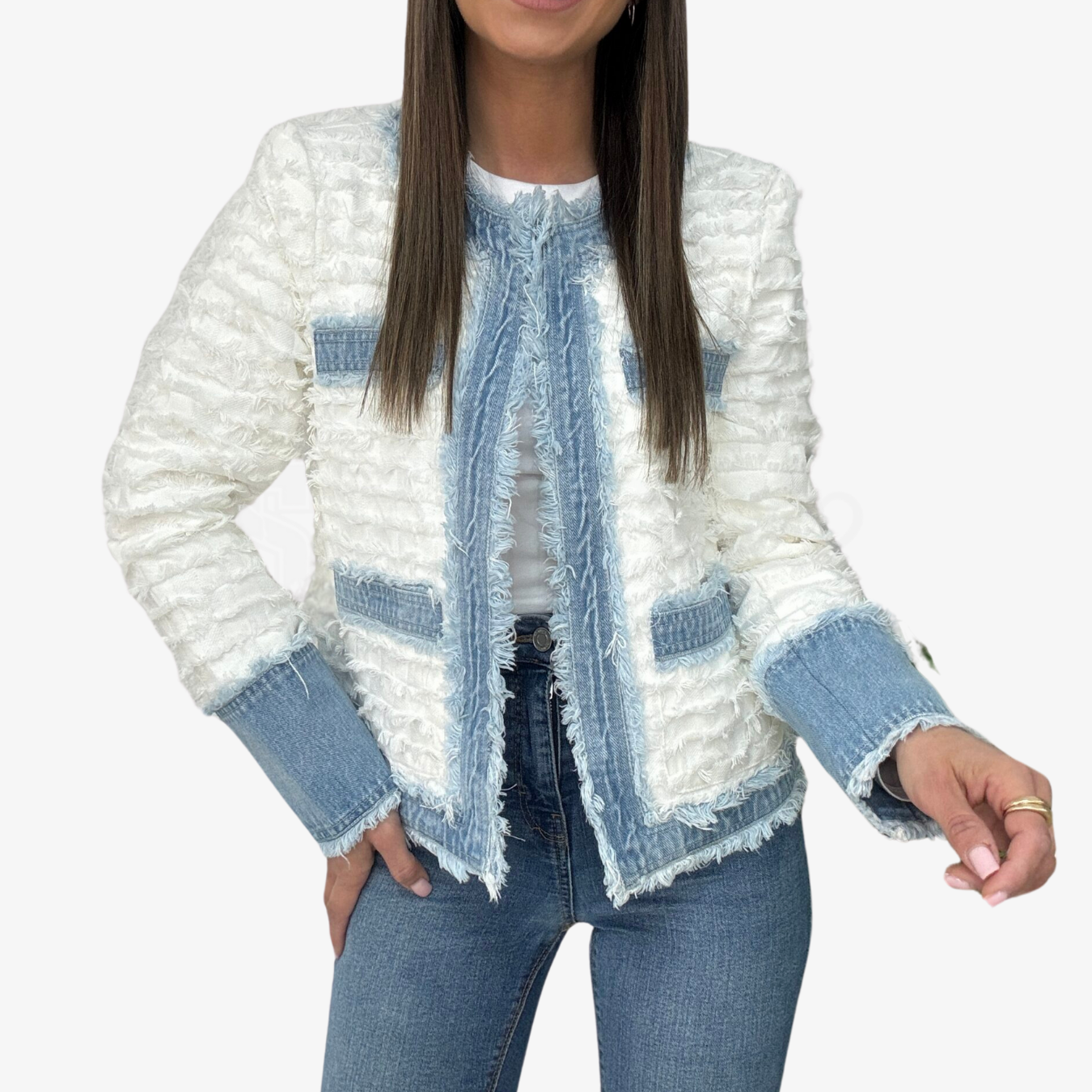 GIACCA SEM BRENDA CHANELLINA BOUCLÈ EFFETTO FRANGIATO