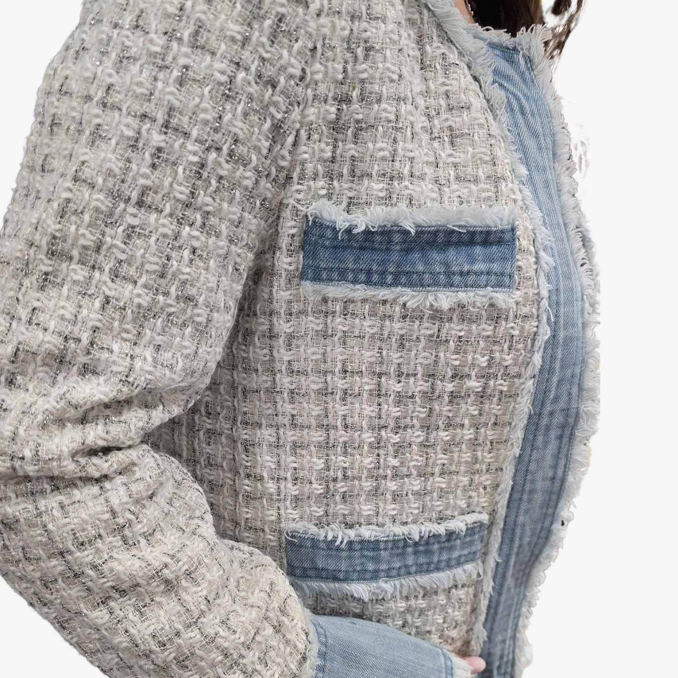 GIACCA SEM BRENDA CHANELLINA BOUCLÈ EFFETTO FRANGIATO LUREX