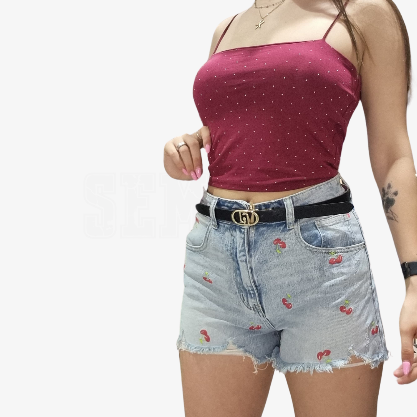 TOP CROP CON COPPE MINI BORCHIETTE