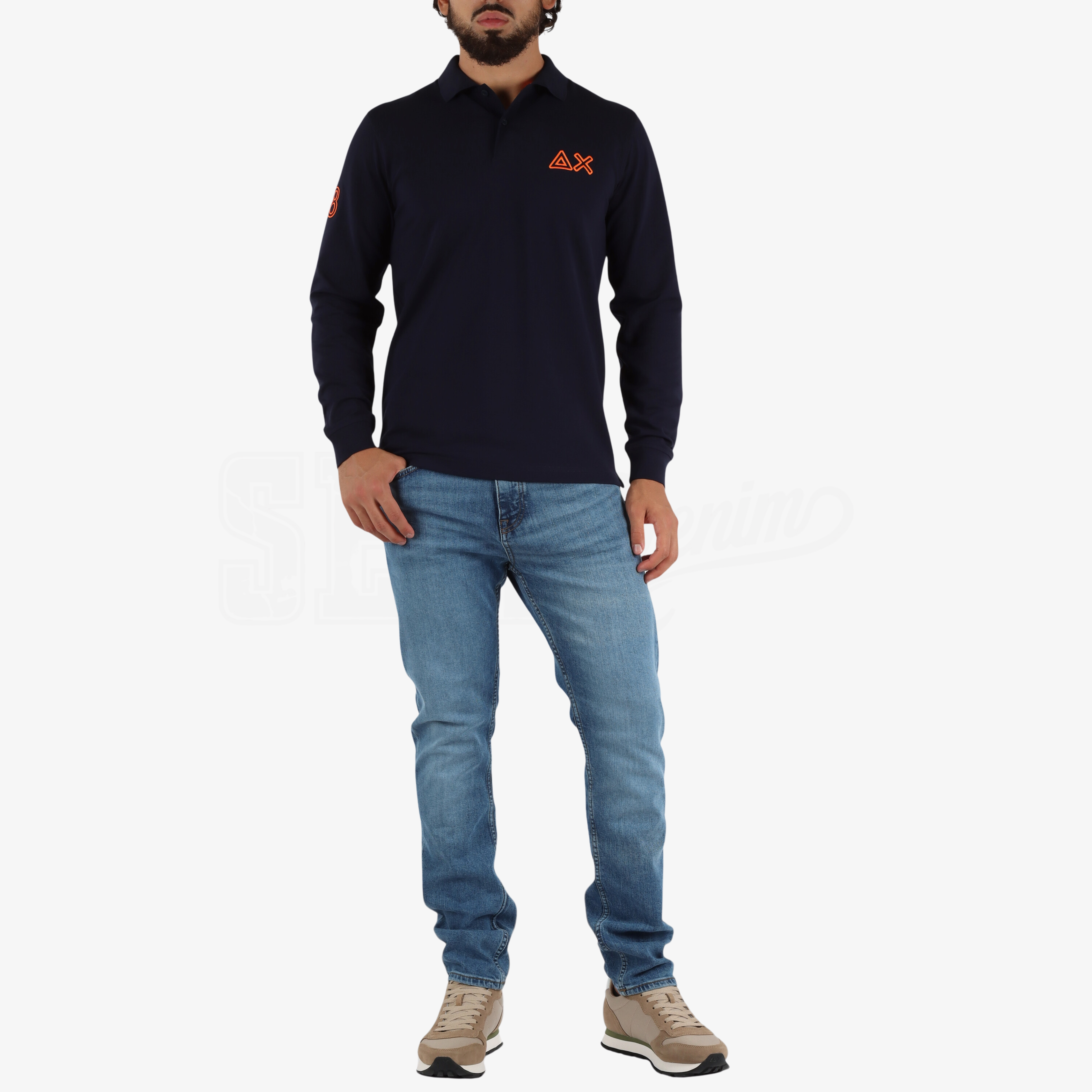 POLO SUN68 ML BIG LOGO FLUO