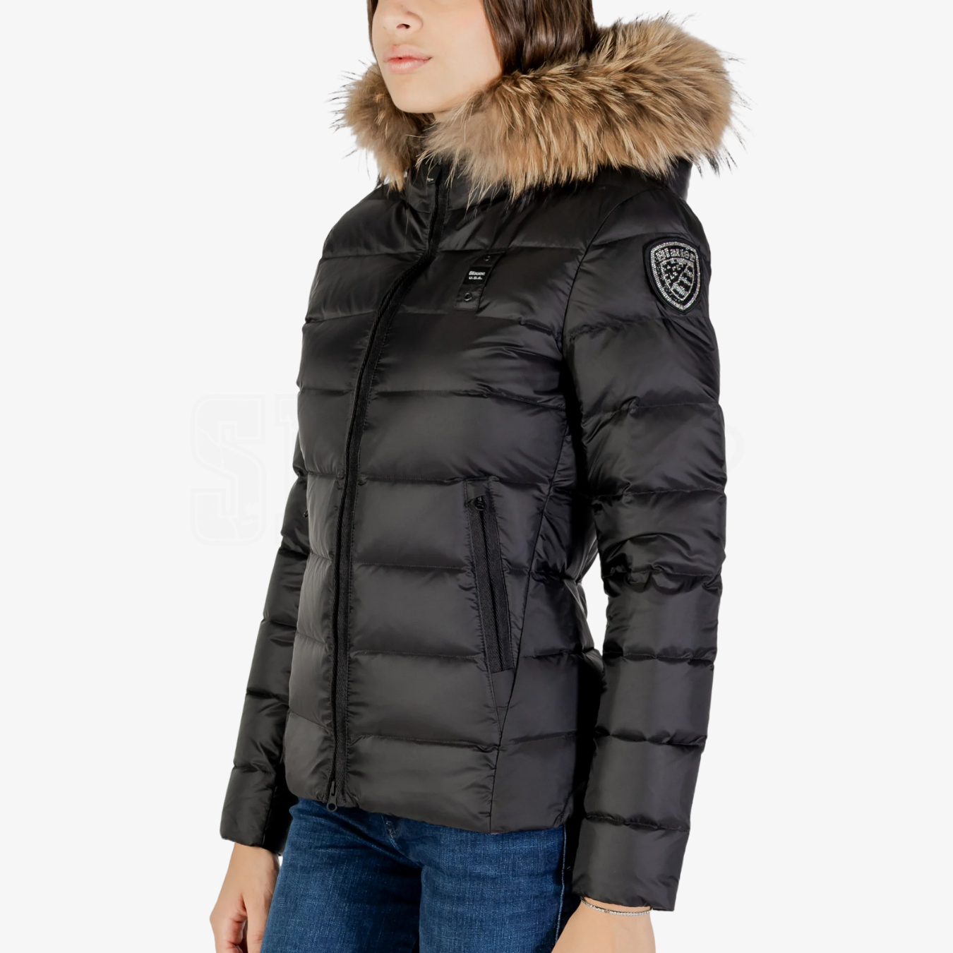 PIUMINO BLAUER ARCADIA TRAMA DRITTO CON PELO INT. PIUMA