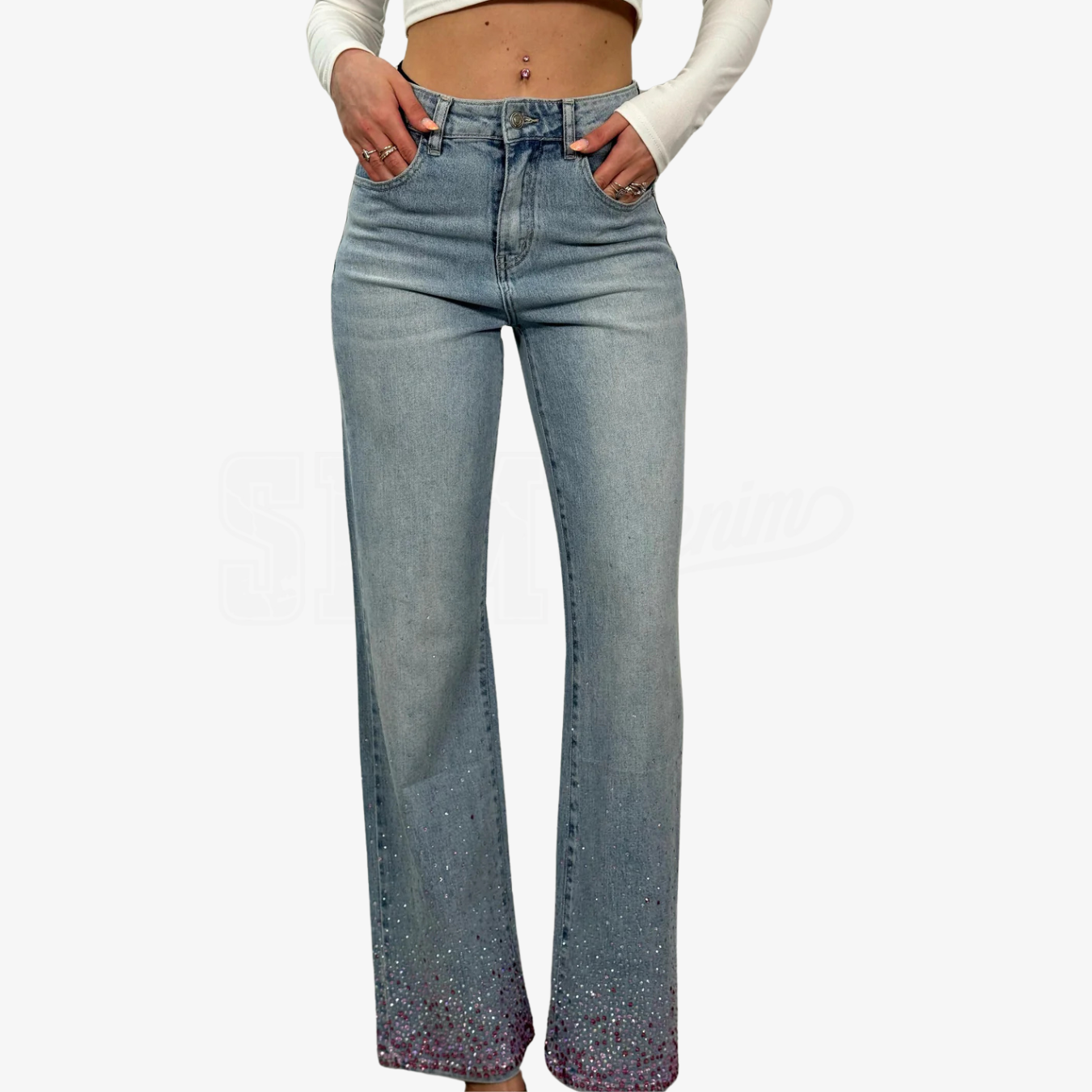 JEANS PALAZZO DIAMOND RAIN FUXIA FONDOM
