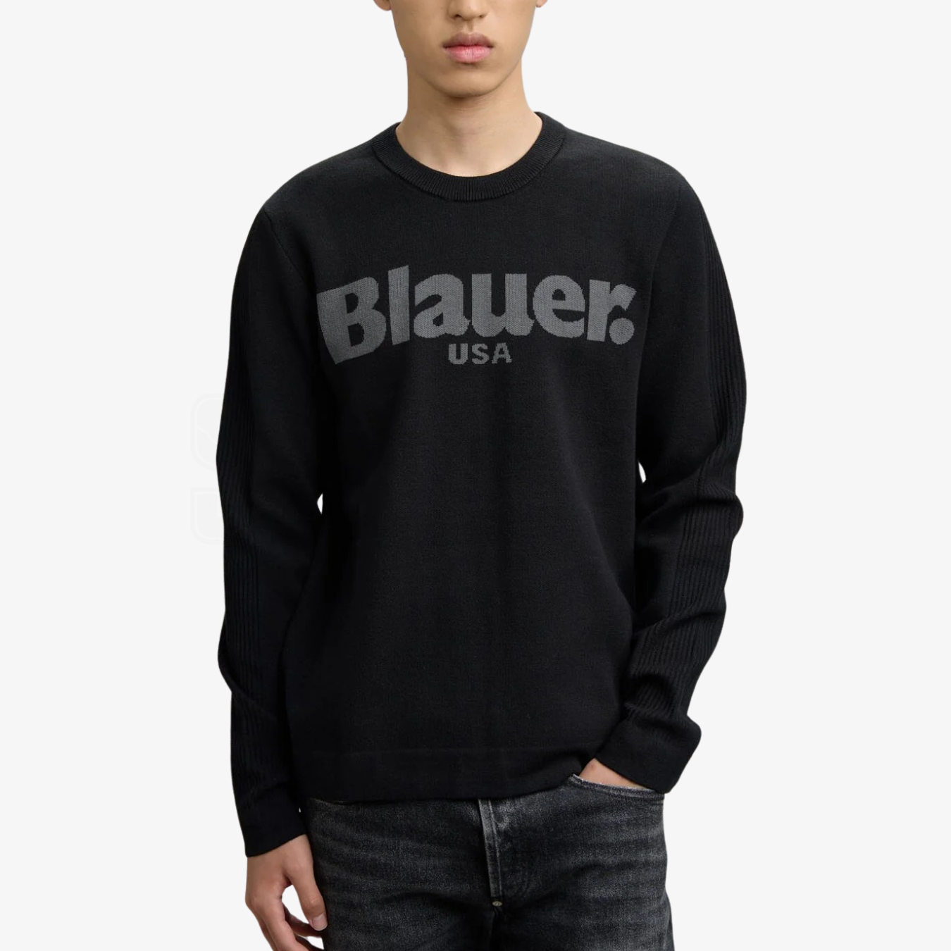 FELPA BLAUER ALLEYNE GIROCOLLO LOGO