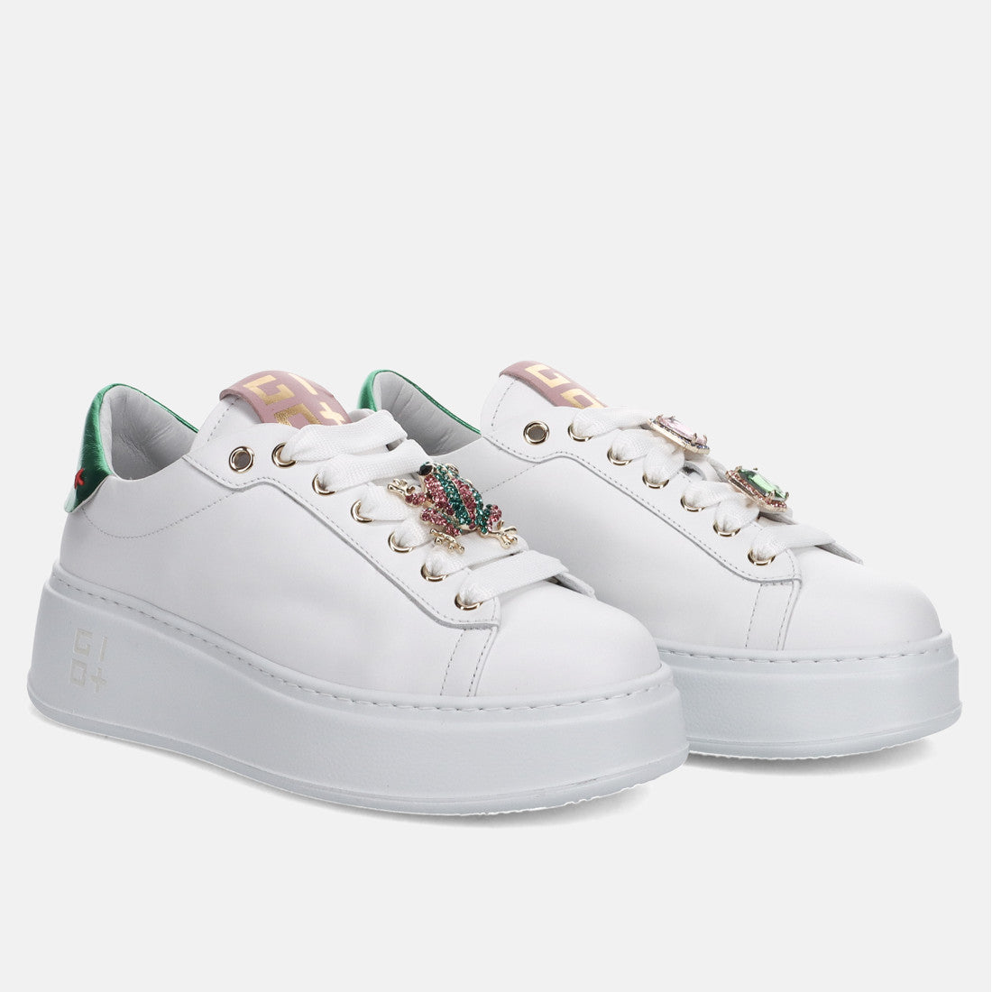 SNEAKERS PIA GIOPIU' WHITE GREEN ROSA RANOCCHIA