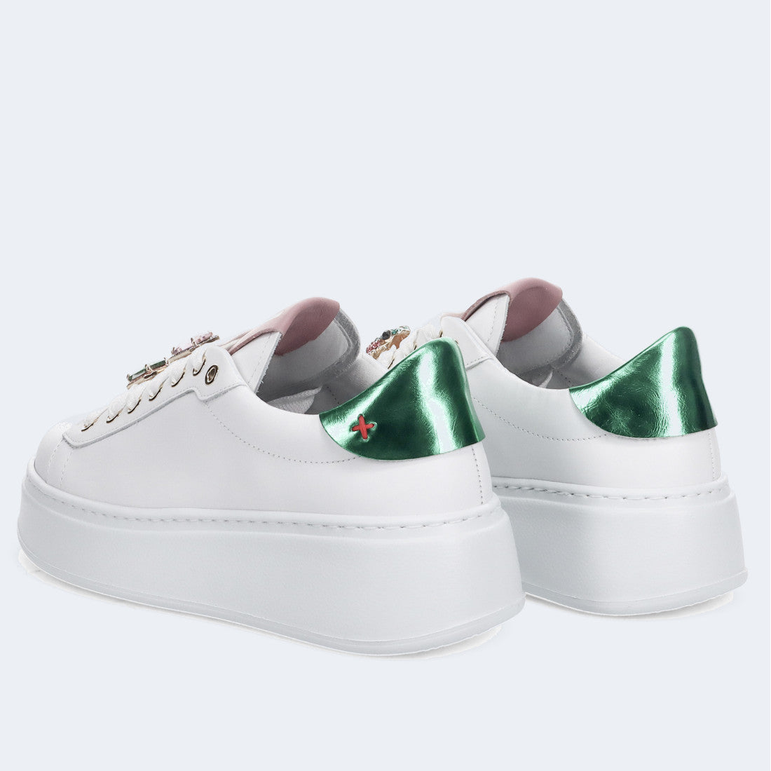 SNEAKERS PIA GIOPIU' WHITE GREEN ROSA RANOCCHIA