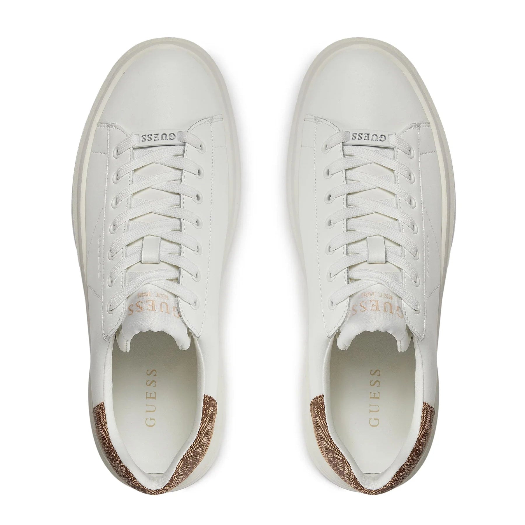 SCARPE GUESS ELBA FONDO MQ WHITE BEIGE BROWN