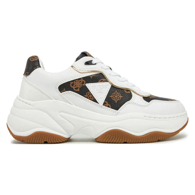 SCARPE GUESS HAPPY WHITE BROWN