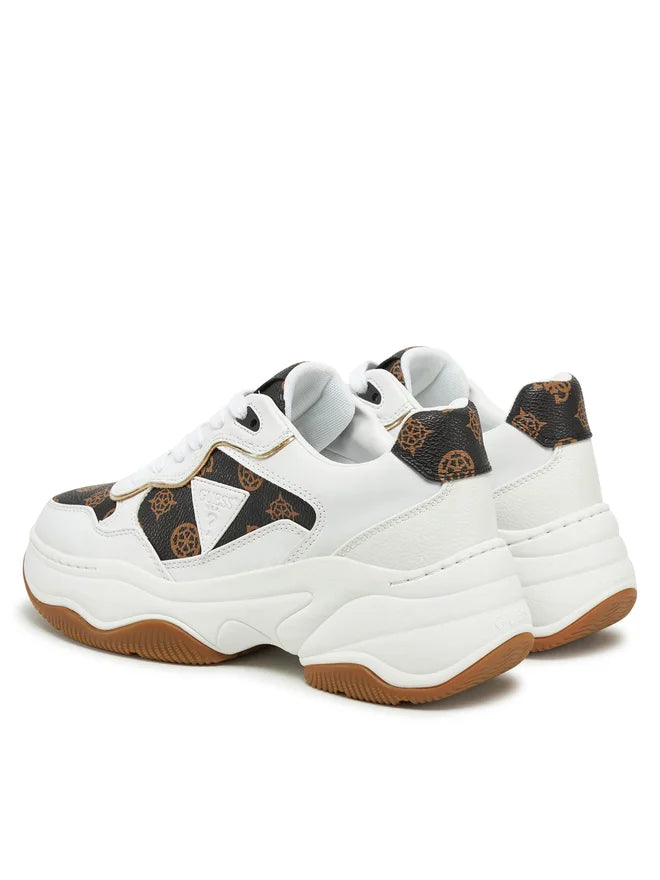 SCARPE GUESS HAPPY WHITE BROWN