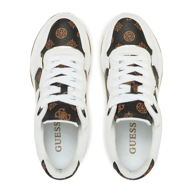 SCARPE GUESS HAPPY WHITE BROWN