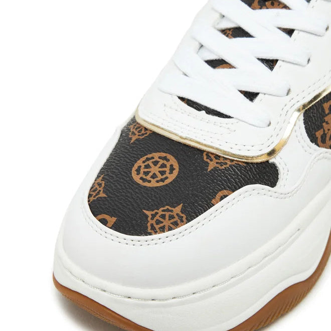 SCARPE GUESS HAPPY WHITE BROWN