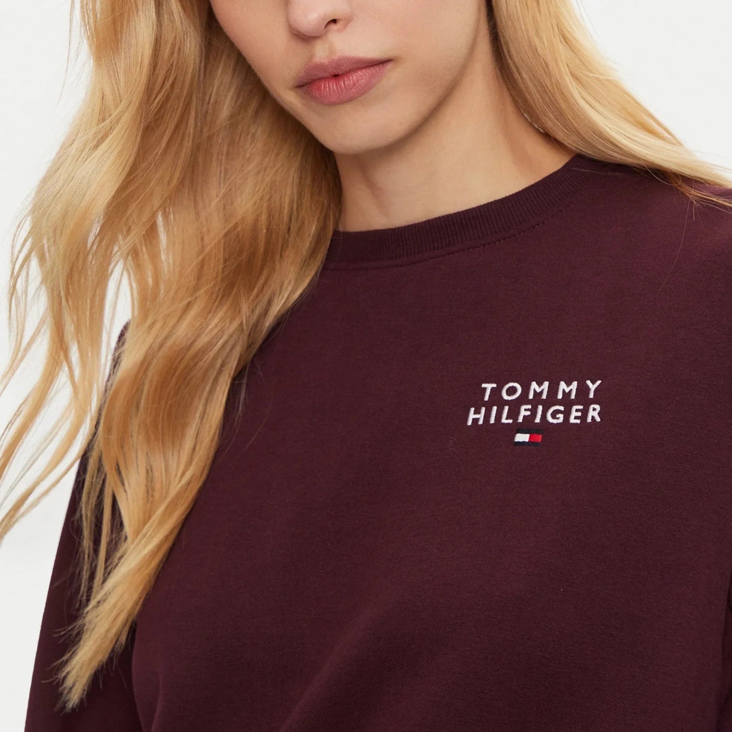 FELPA TOMMY HILFIGER GIROCOLLO ML BOXLOGO