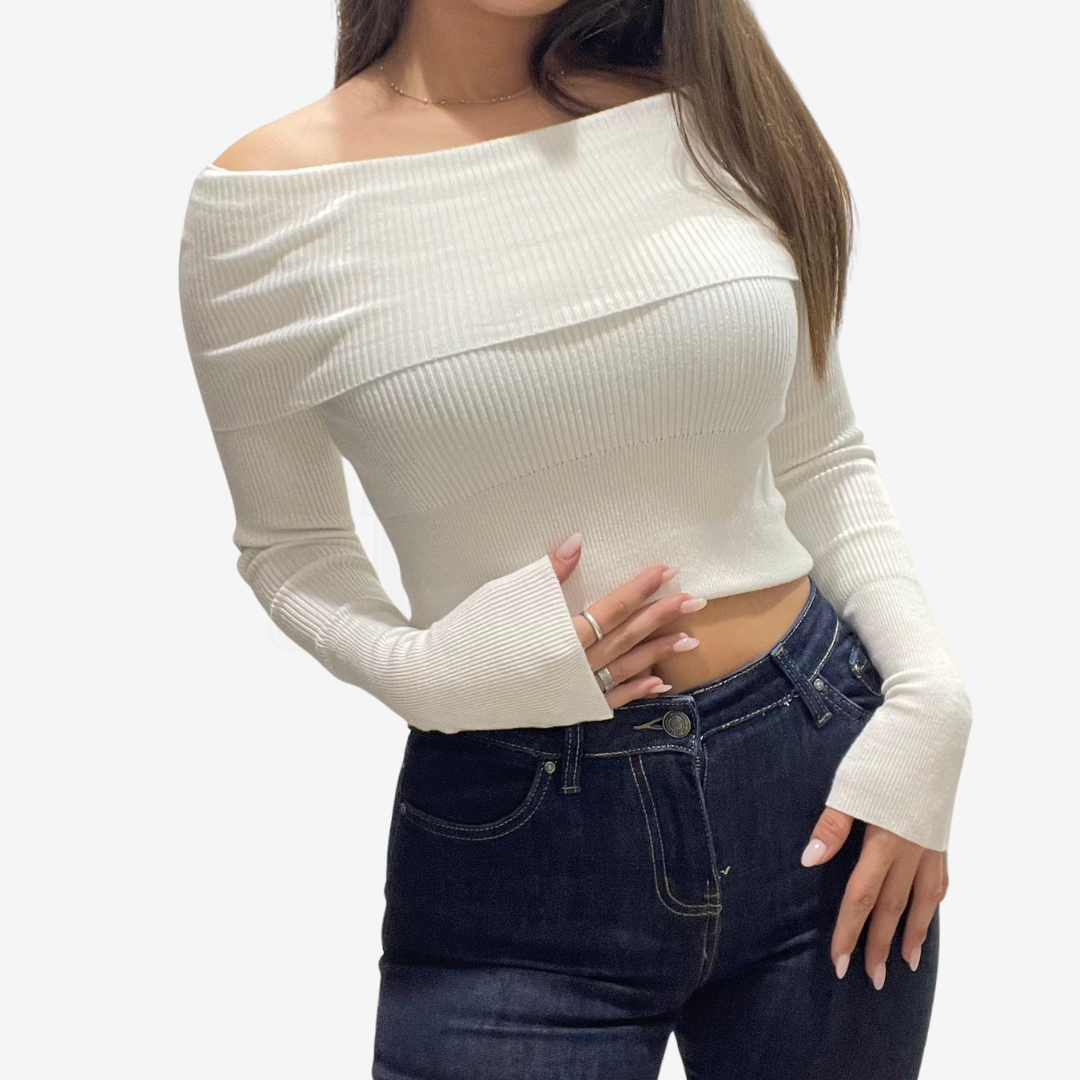 TOP SEM LUISA MANICA LUNGA SLIM SCOLLO BARCA