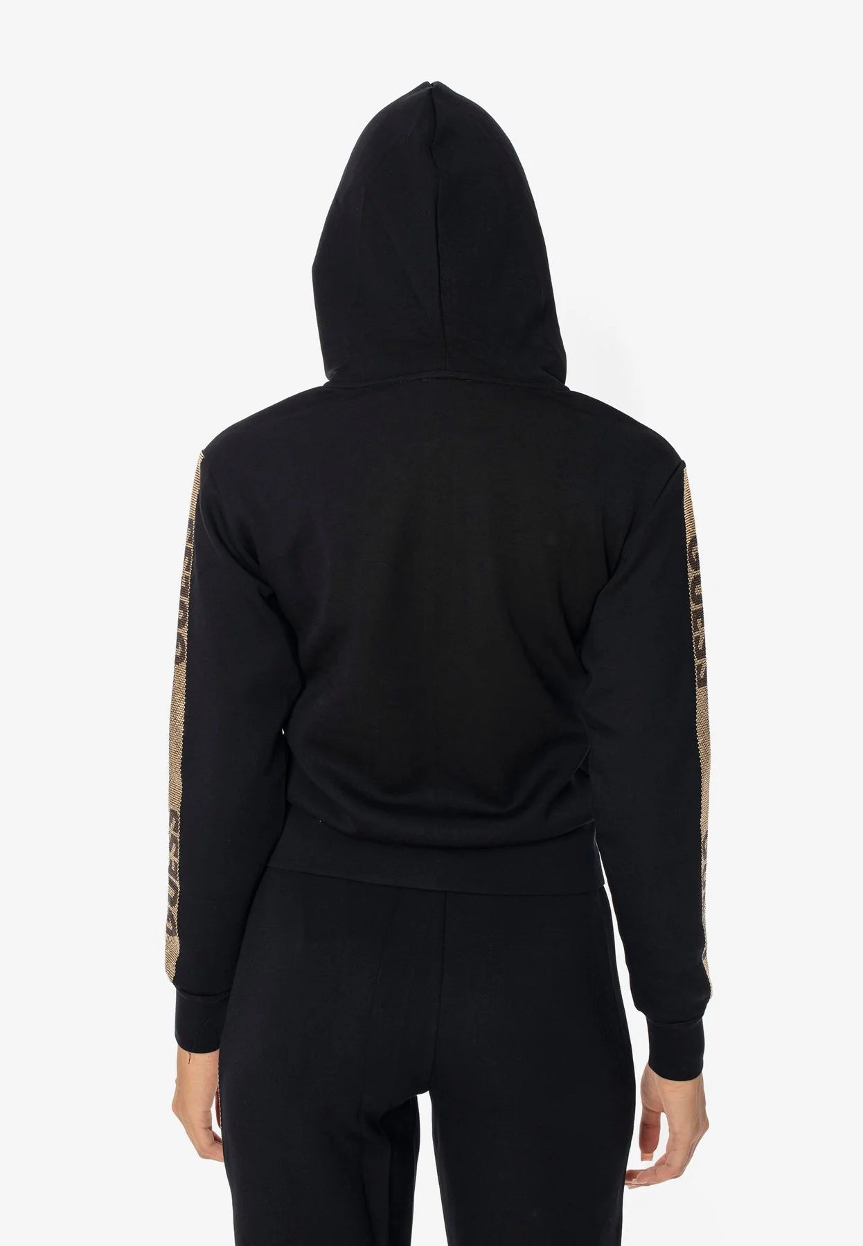 FELPA GUESS LOGO STUDS FULL ZIP