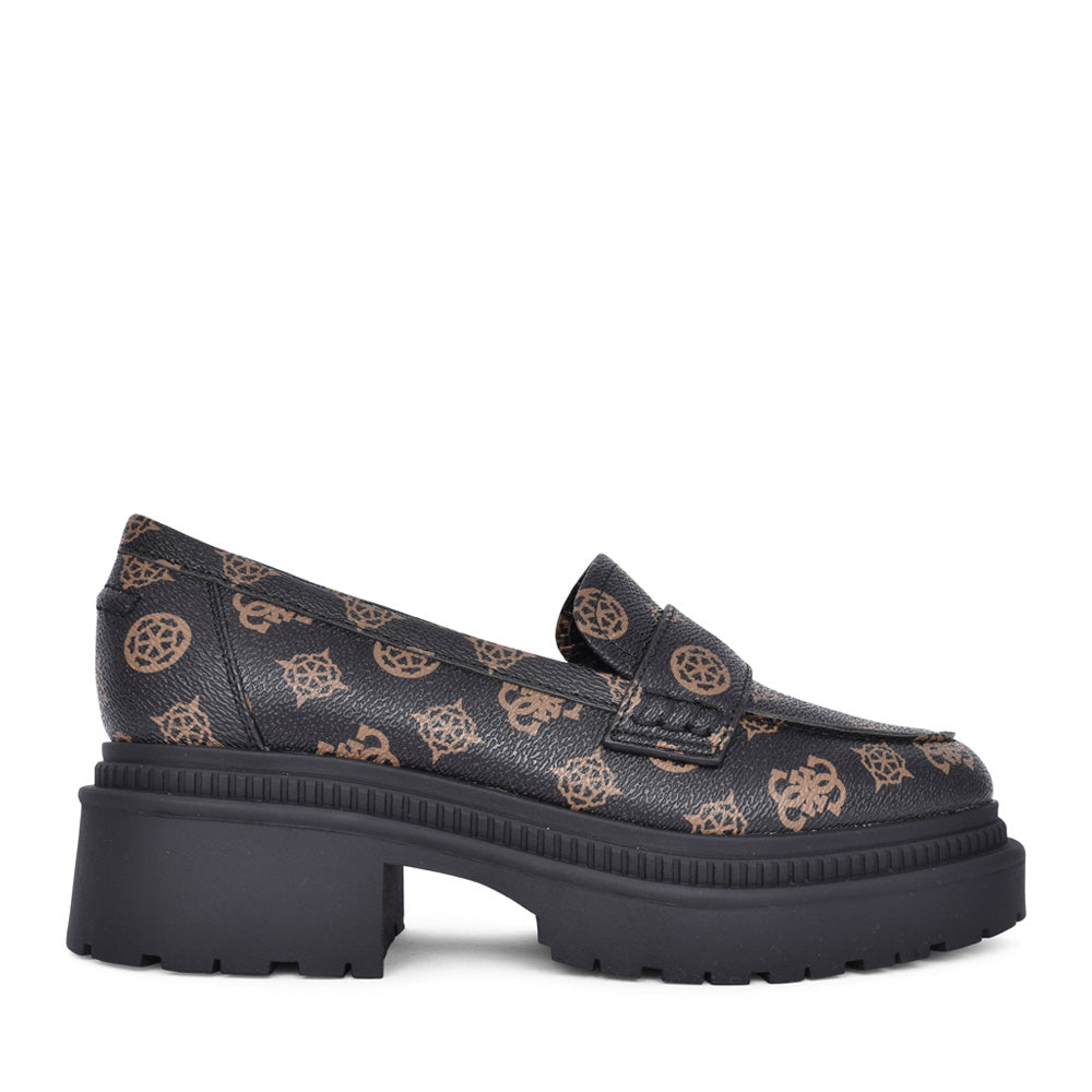 MOCASSINO GUESS FINDA 2 PELLE BROWN