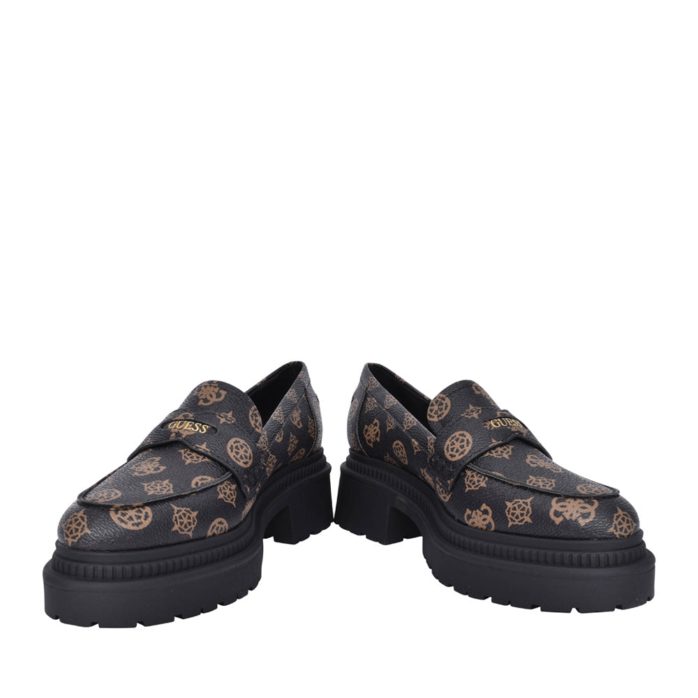 MOCASSINO GUESS FINDA 2 PELLE BROWN