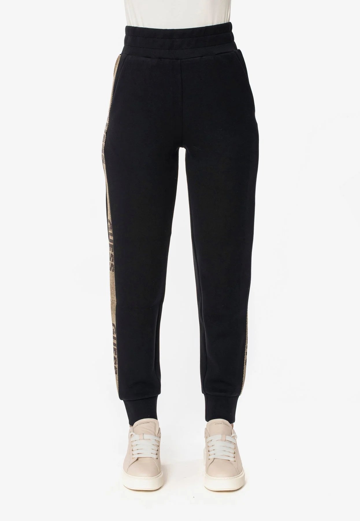 PANTALONE GUESS IN FELPA CON LOGO STUDS