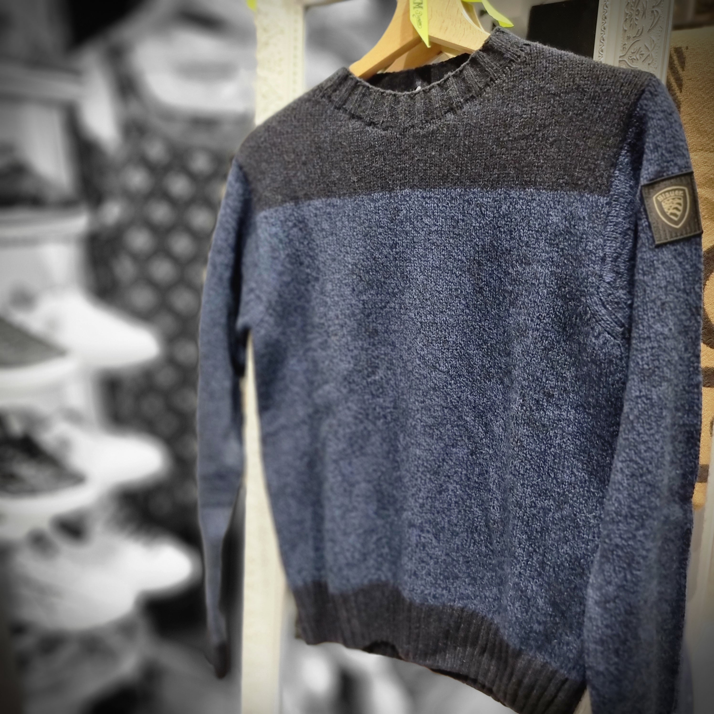 MAGLIA BLAUER GIROCOLLO COLORBLOCK LAVORAZIONE INGLESE