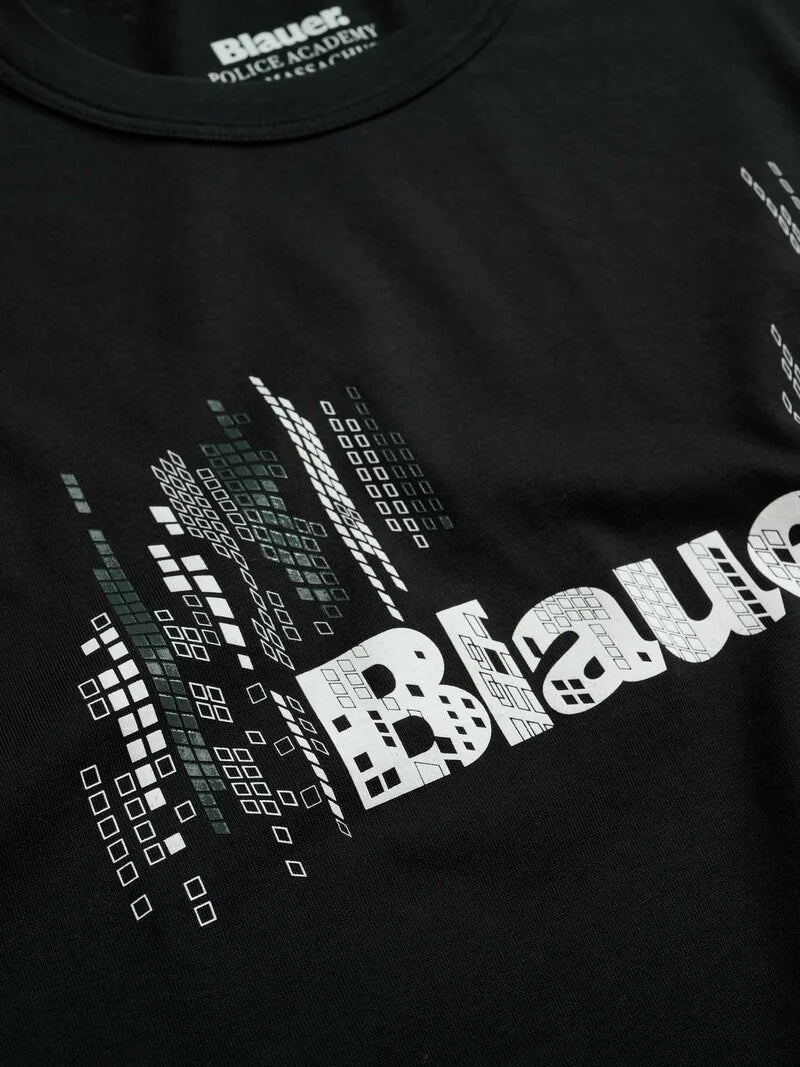 TSHIRT BLAUER TOWN LOGO FRONTALE EFFETTI