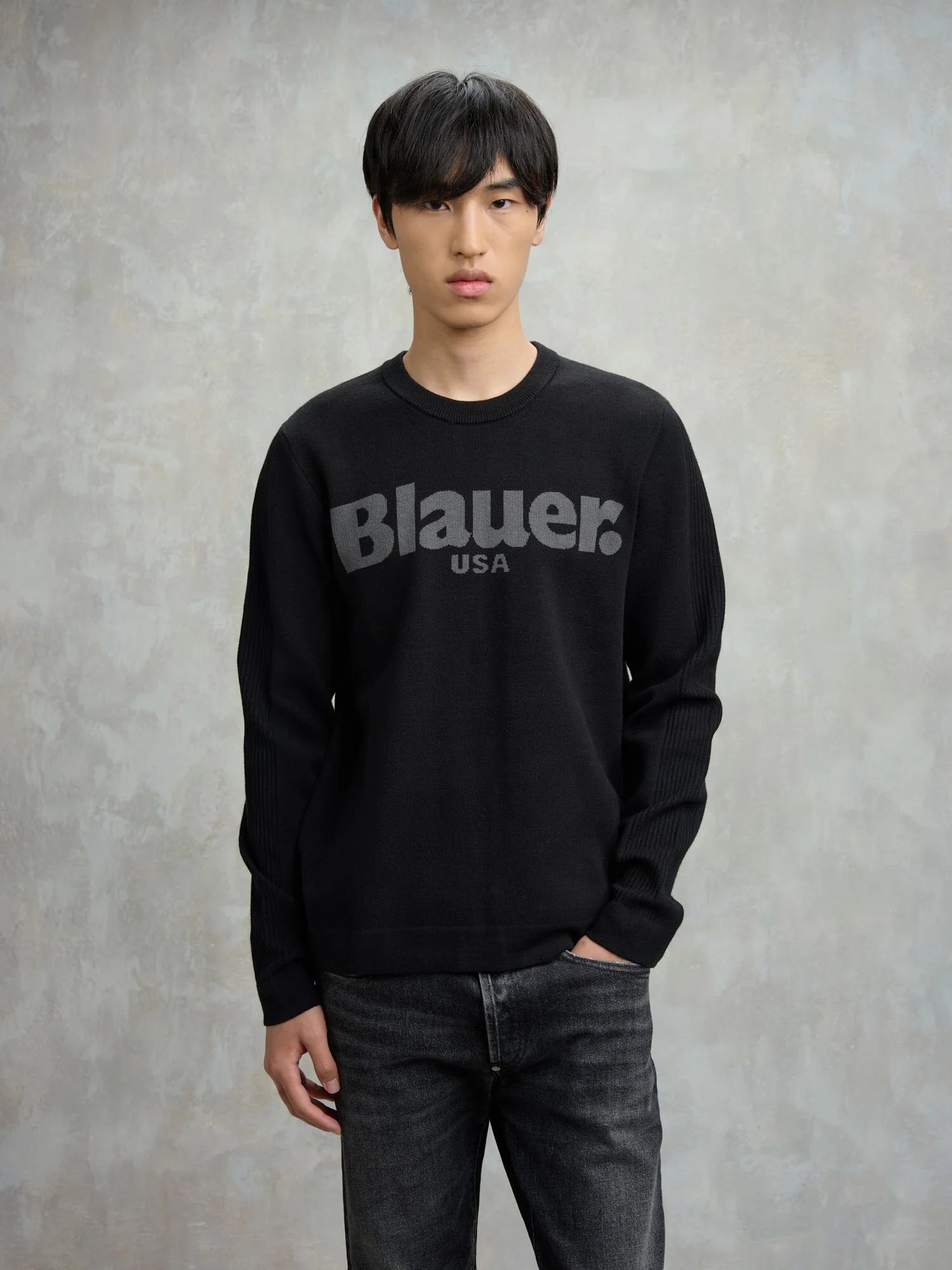 FELPA BLAUER ALLEYNE GIROCOLLO LOGO