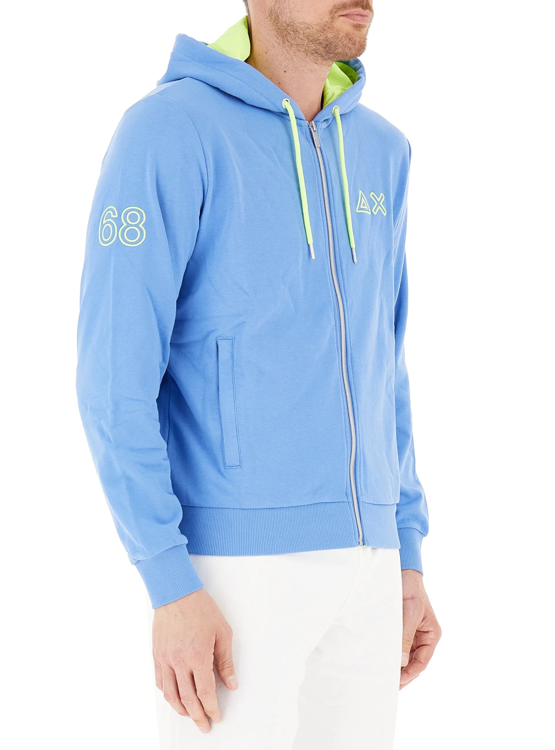FELPA SUN68 FLUO ZIP FLEECE