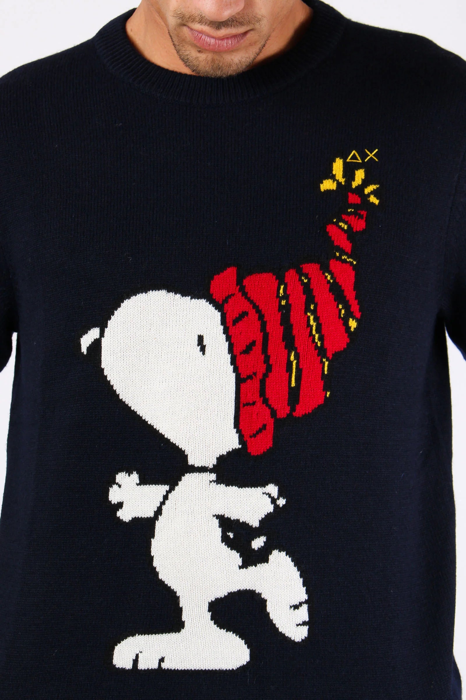 MAGLIONE SUN68 X PEANUTS GIROCOLLO SNOOPY ON CHEST LANA