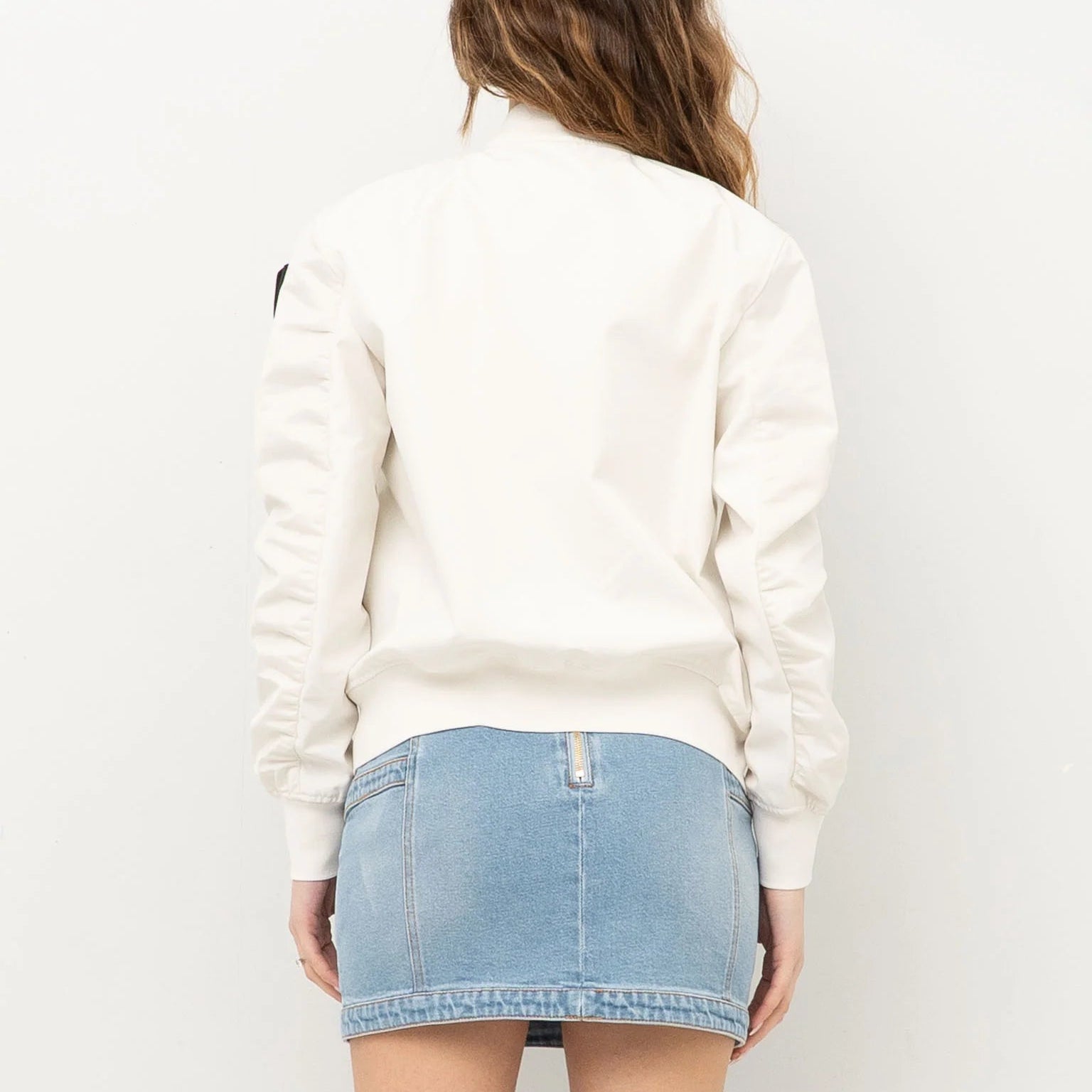 GIUBBINO BLAUER LAURIE BOMBER CROP OVER SFODERATO