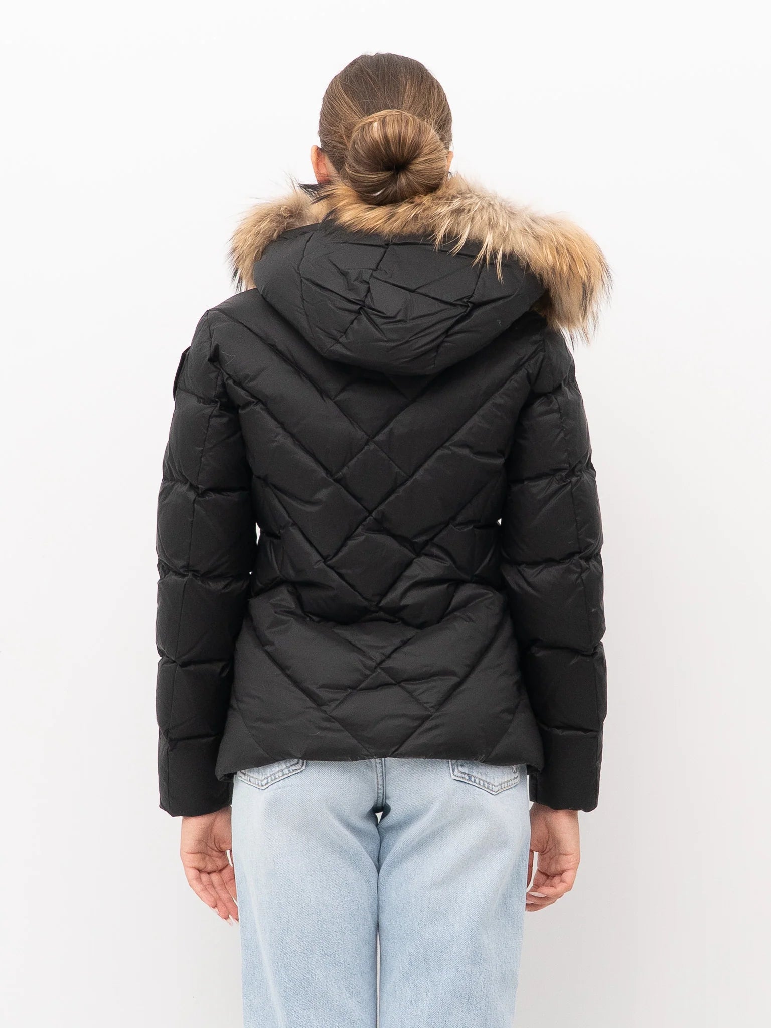 PIUMINO BLAUER ALICIA 3QUARTI IMB. PIUMA CON PELO TRAMA SLIM