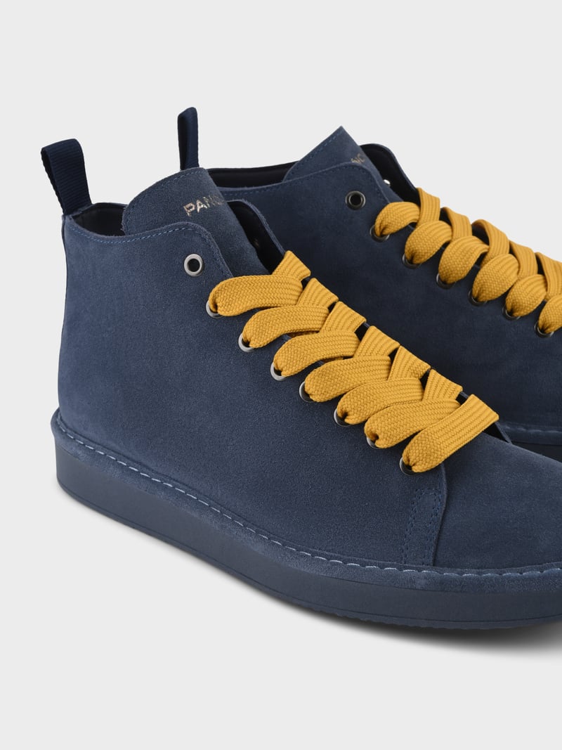 POLACCHINO PANCHIC SUEDE INT. MICROFIBRA BLU L. GIALLO