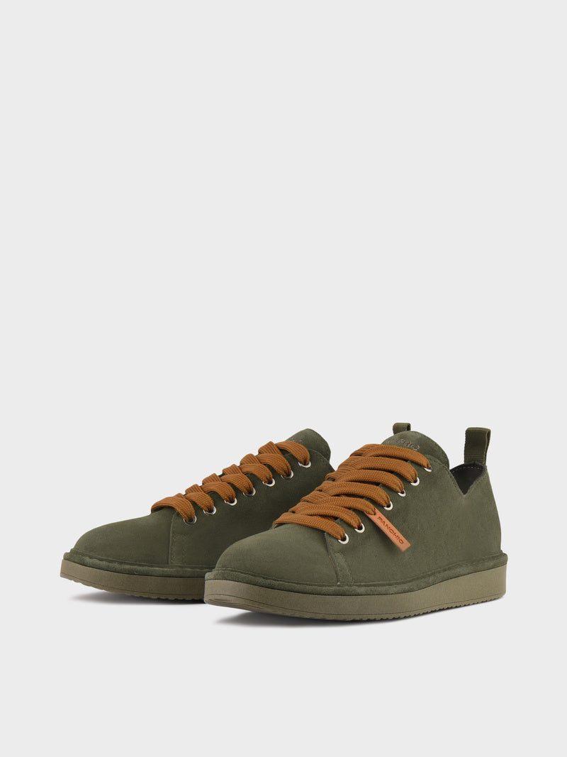 POLACCHINO PANCHIC LOW SUEDE INT. MICROFIBRA MILITARE L. BRO