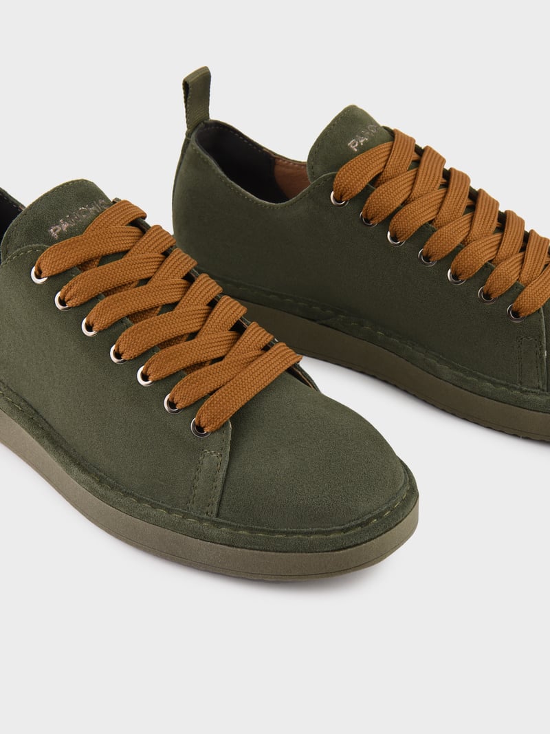 POLACCHINO PANCHIC LOW SUEDE INT. MICROFIBRA MILITARE L. BRO
