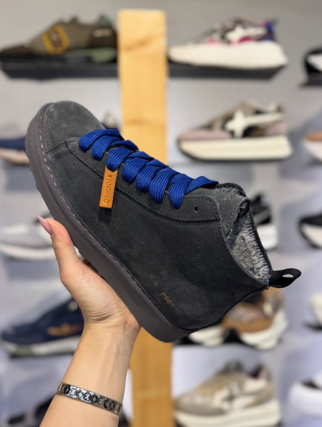 SCARPE PANCHIC POLACCHINO P001 SUEDE CON PELO ANTRACITE