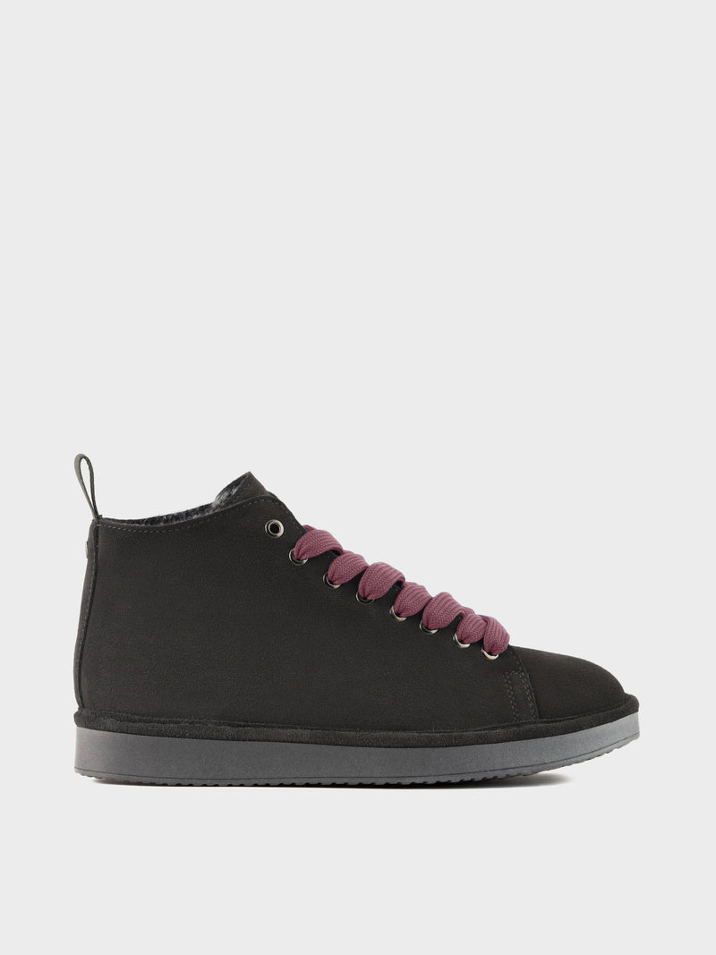 POLACCHINO PANCHIC SUEDE INT. FUR ANTRACITE L. BROWNROSE