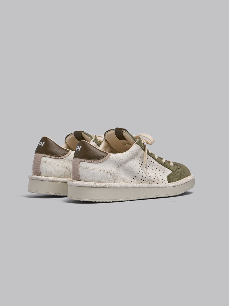 SCARPE PANCHIC P01 LACE-UP CRACKED MATT SUEDE IVORY MILITARE